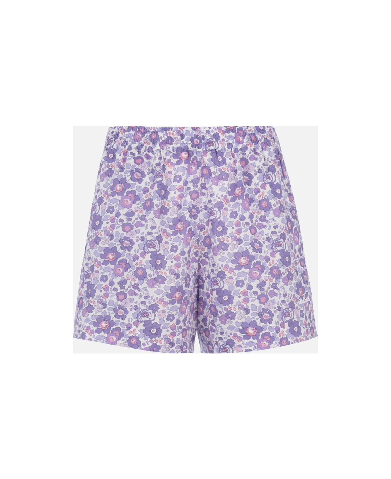 MC2 Saint Barth Woman Cotton Betsy Pull Up Shorts Meave | Made With Liberty Fabric - LILAC