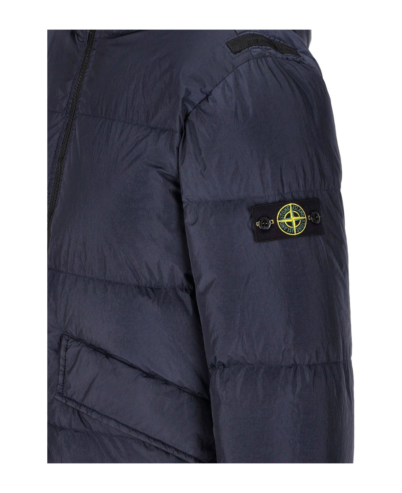 Stone Island Junior Compass-motif Hooded Jacket - Blu