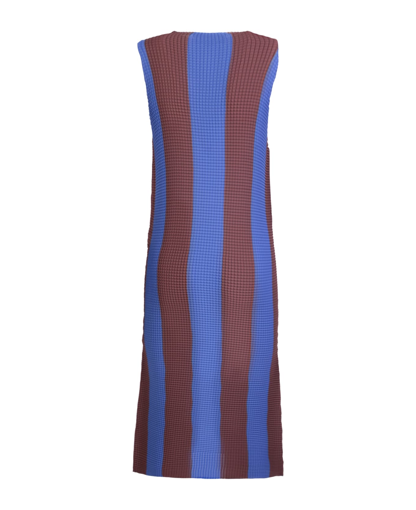 Sunnei Blue/brown Pleated Midi Dress - Blue