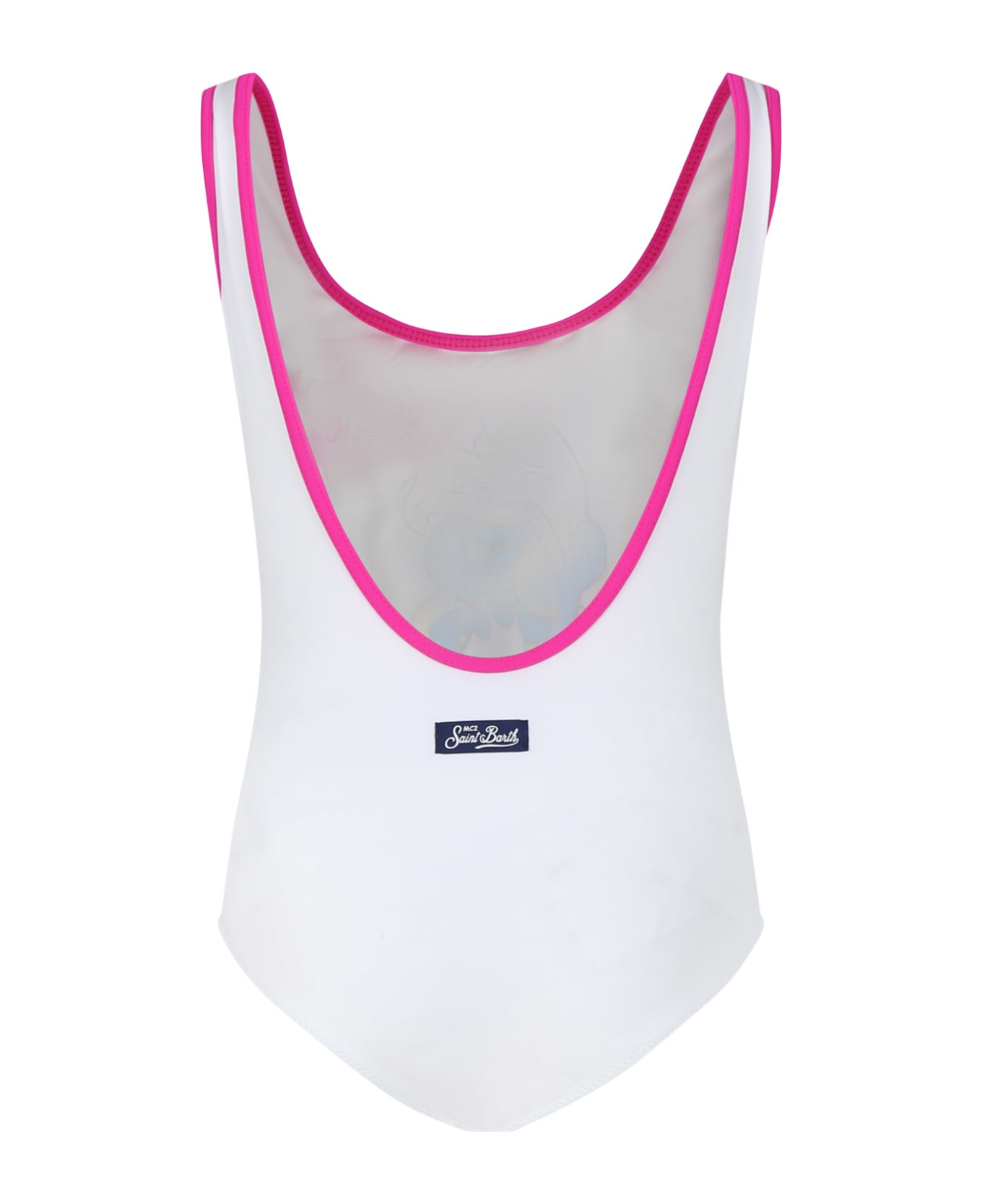 MC2 Saint Barth White Swimsuit For Girl With Smurfette - White 水着