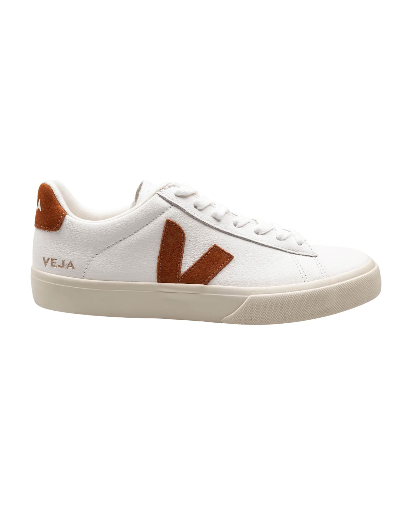 Veja Campo Chromefree In Leather Color White/camel - WHITE/CAMEL