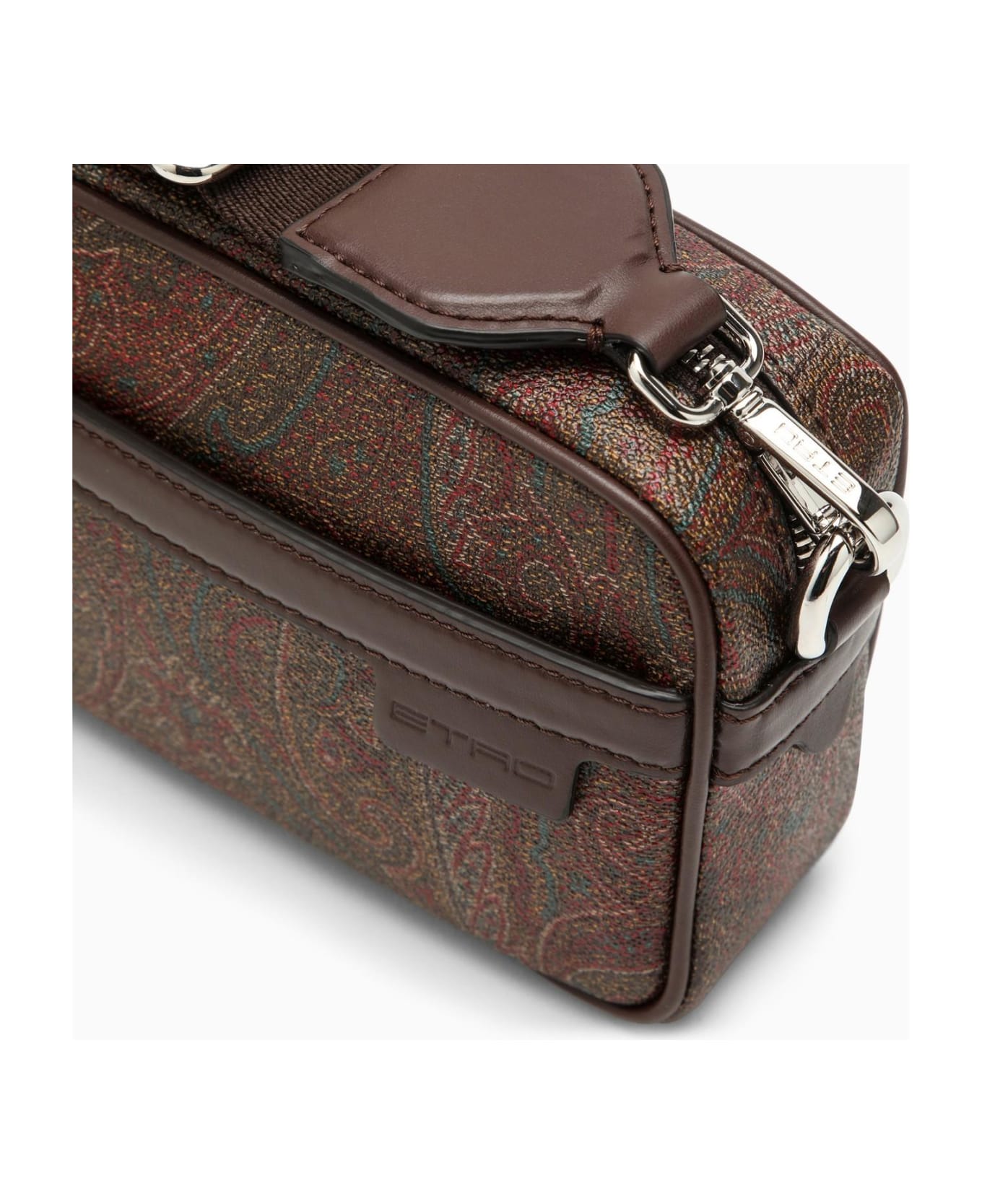Etro Paisley Mini Bag In Coated Canvas - BROWN