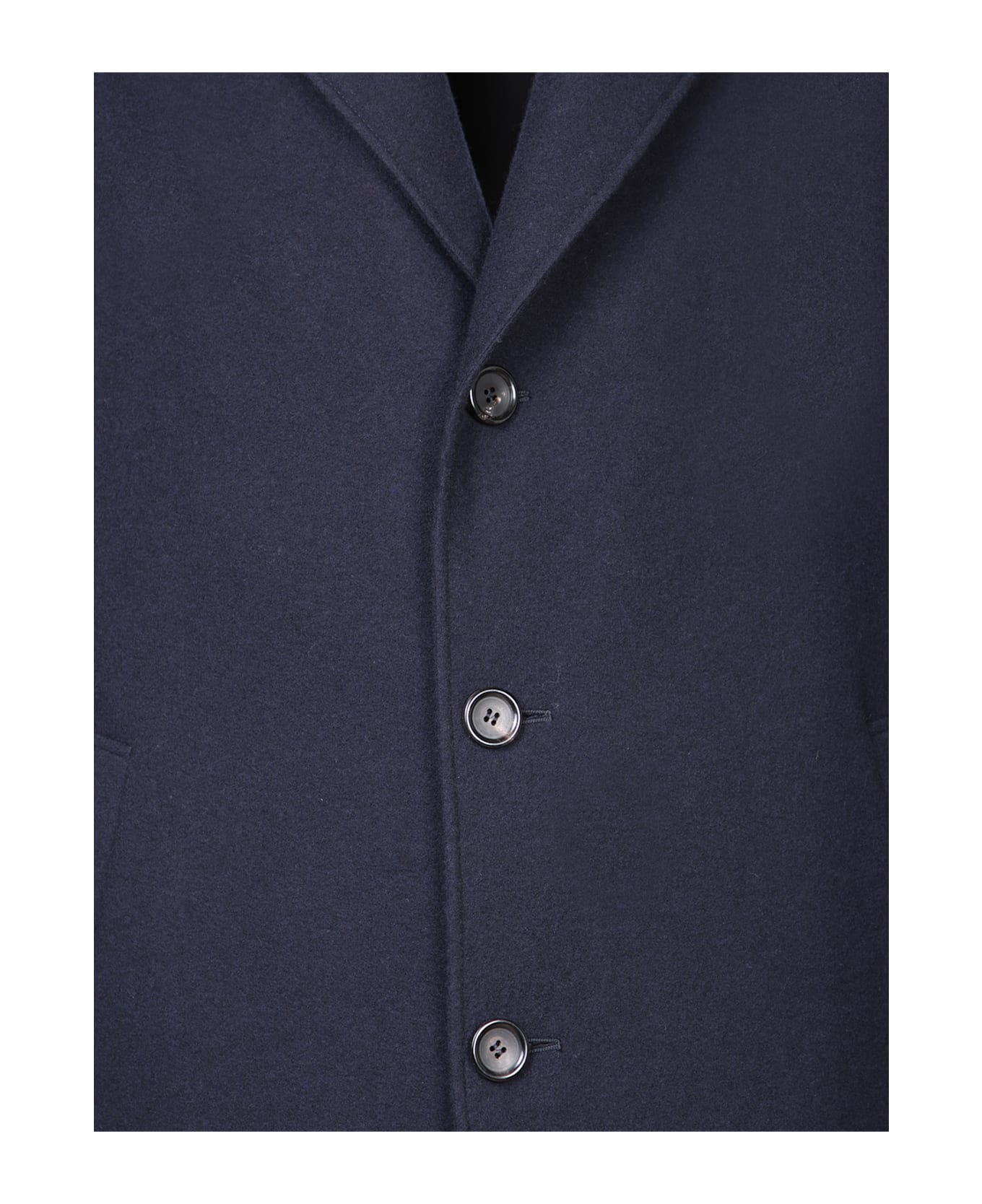 Canali Blue Wool And Cashmere Coat - Blue