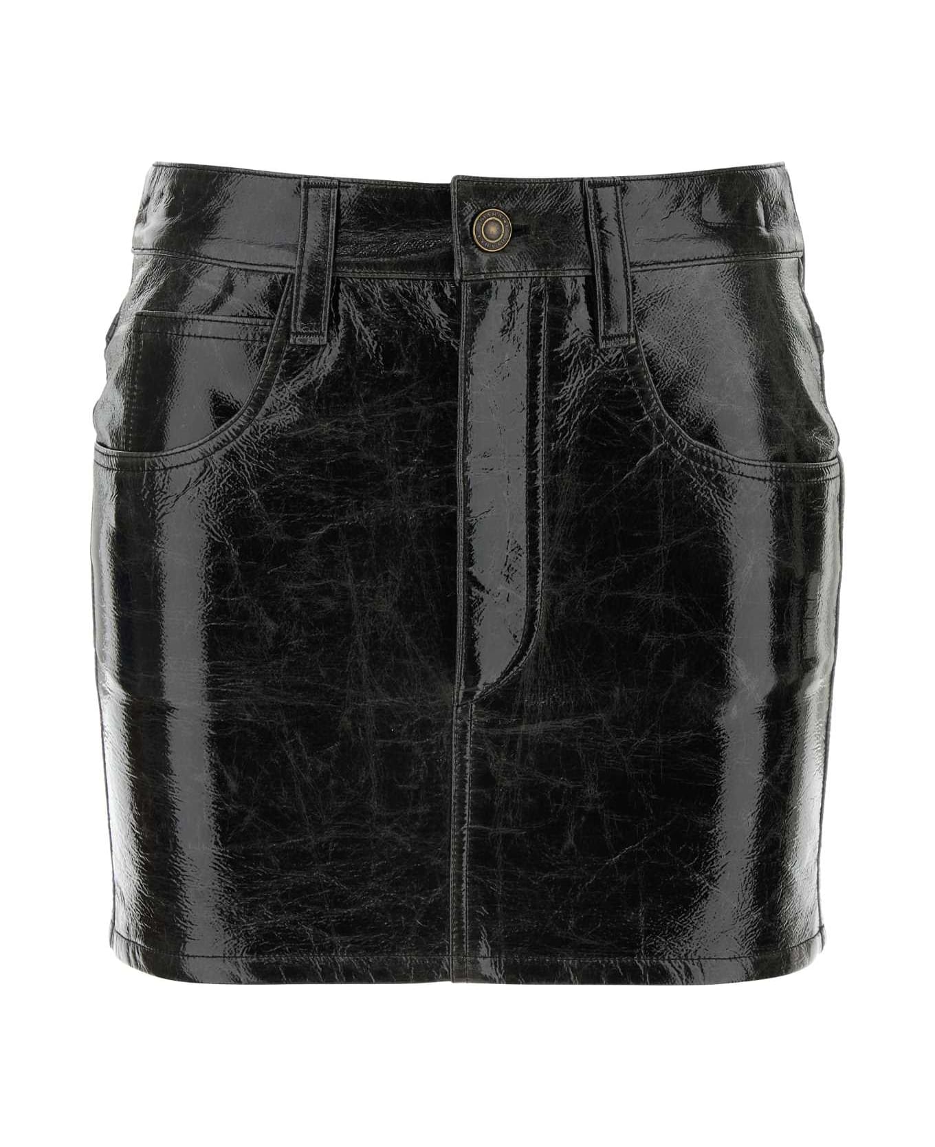 Isabel Marant Dark Grey Synthetic Leather Laviana Mini Skirt - 02VG