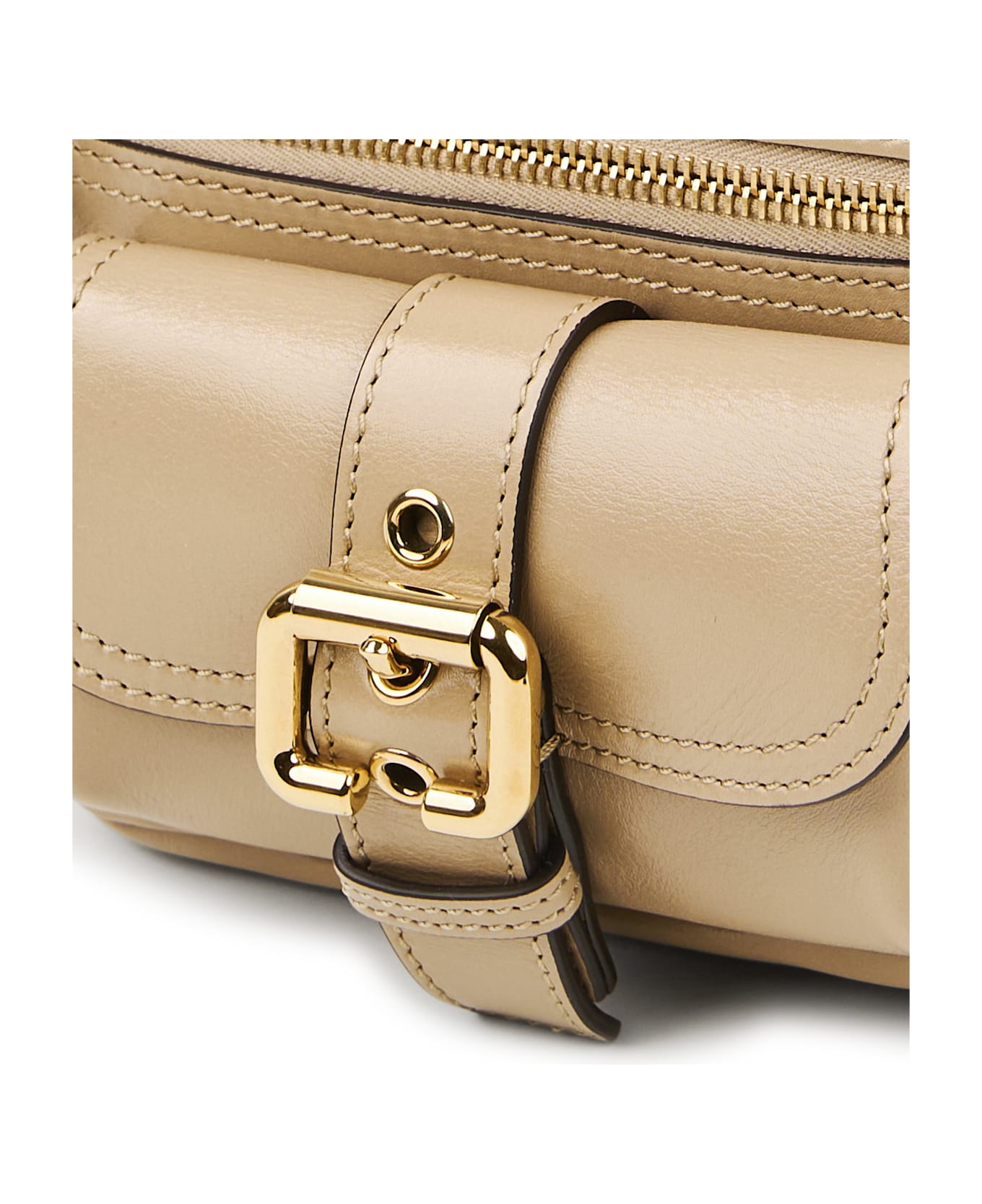 Chloé Small Camera Bag In Shiny Leather - Brown