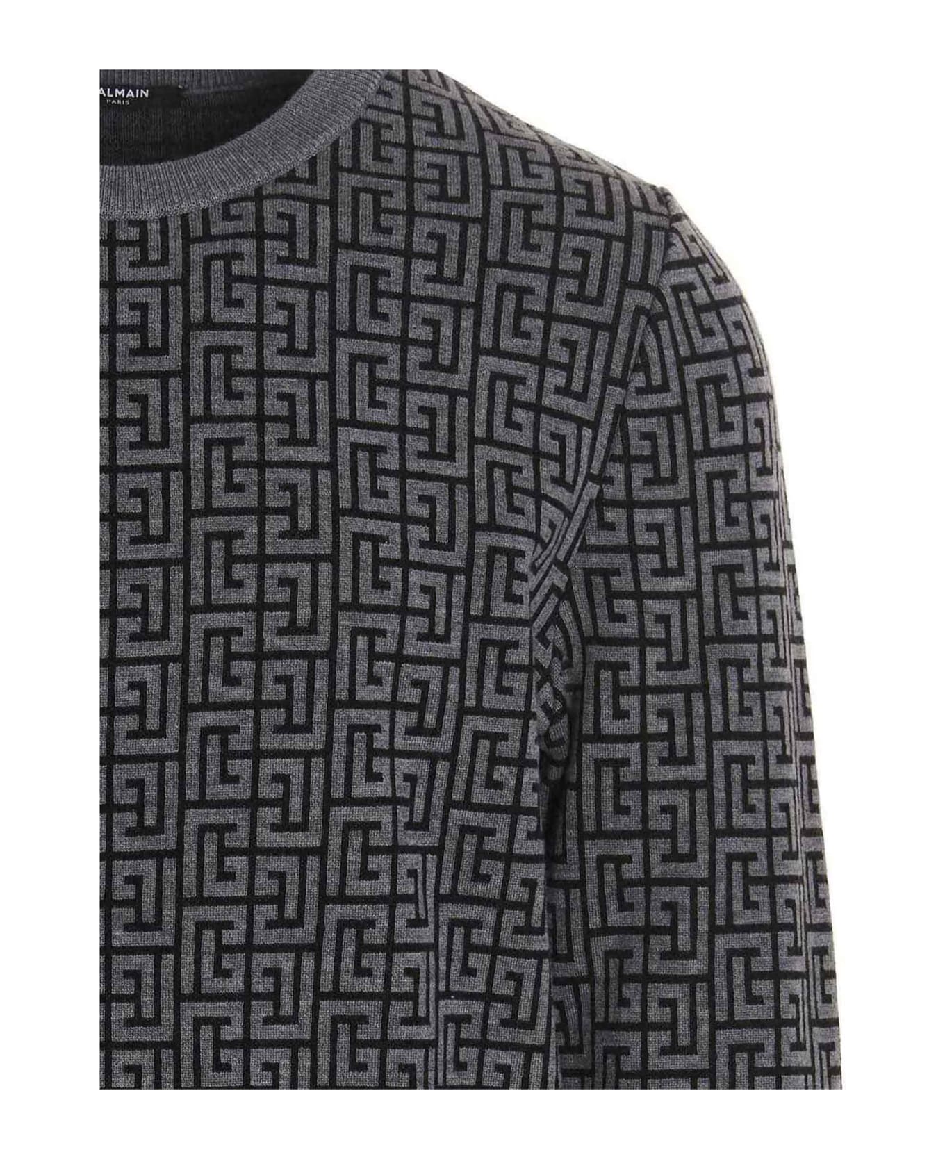 Balmain 'monogram  Sweater - Gray