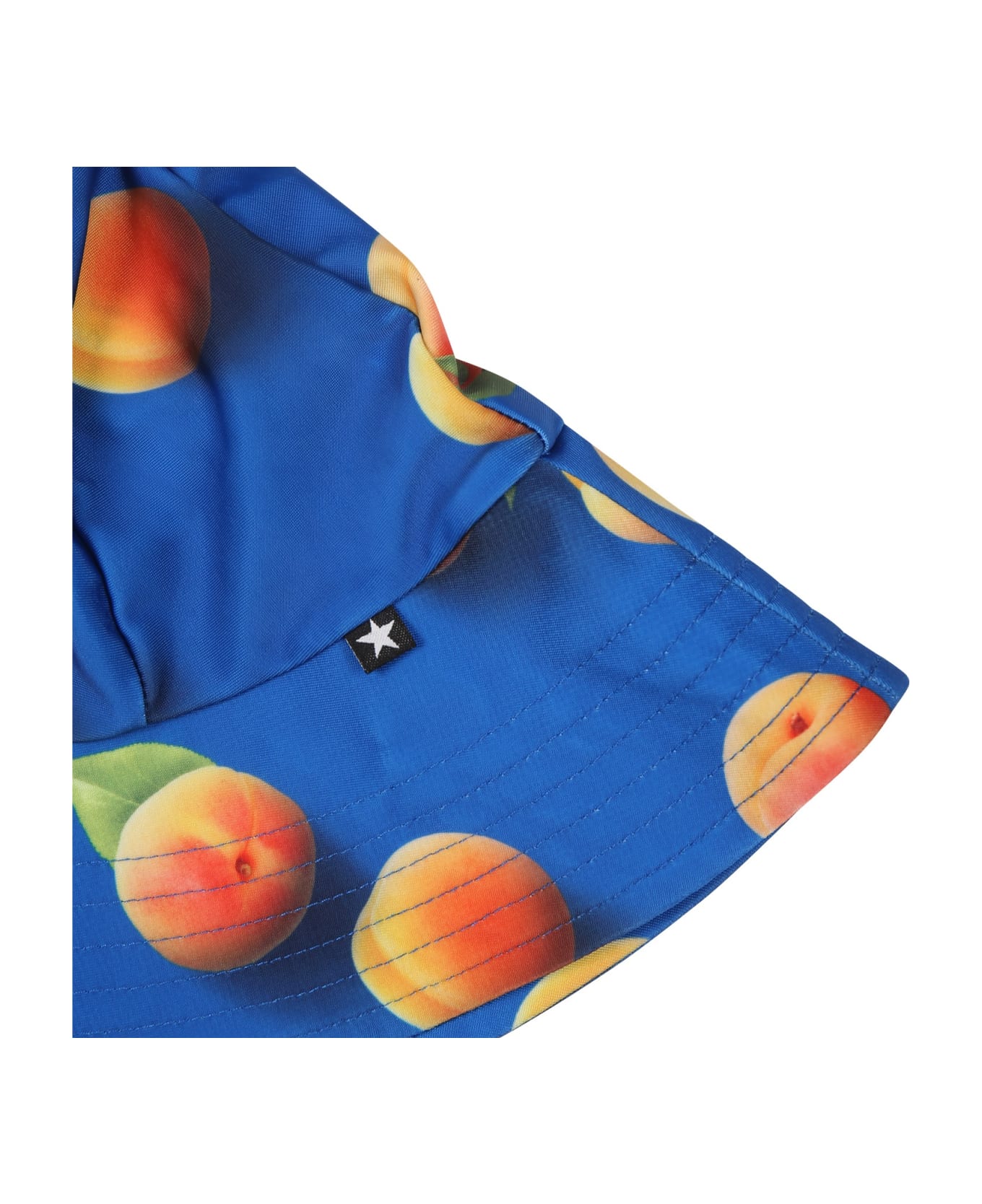 Molo Blue Cloche For Babykids With Apricot Print - Blue
