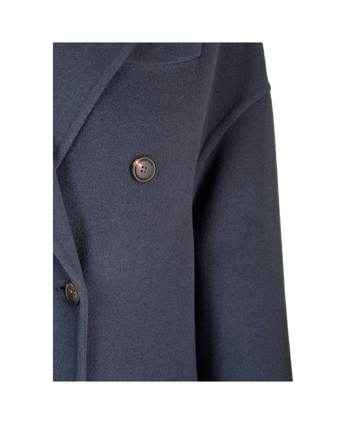 Brunello Cucinelli Double-breasted Coat - Blue レインコート