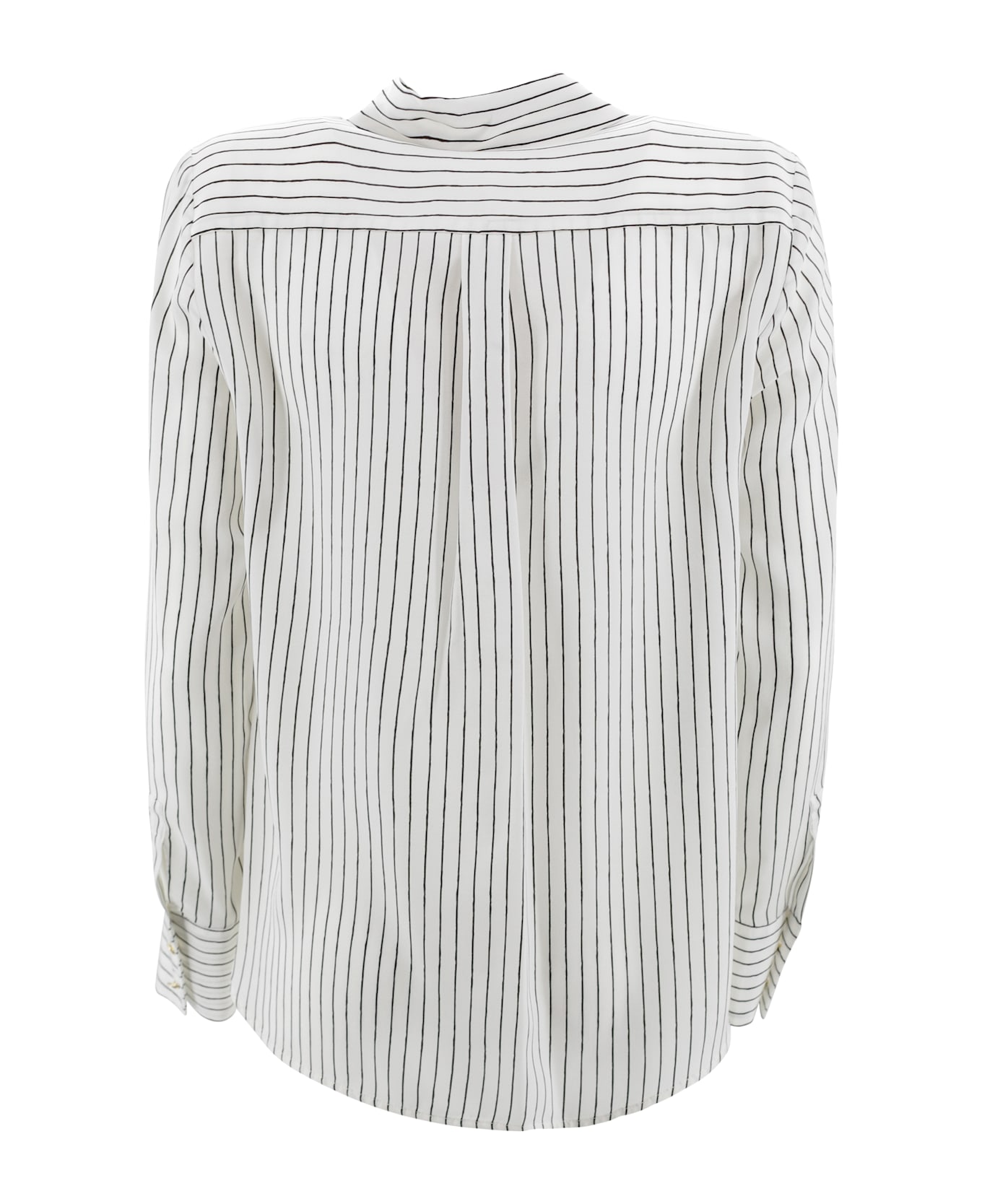 Max Mara Studio Printed Silk Lama Shirt - BIANCO
