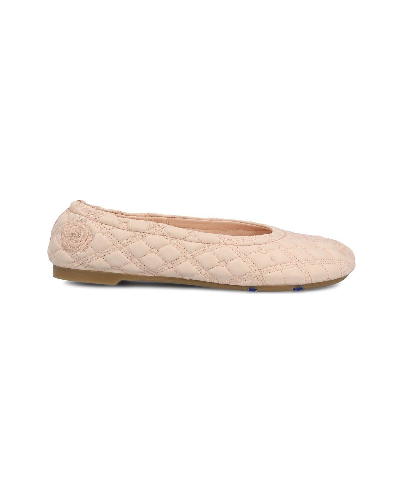 Burberry Sadler Quilted Ballerina Shoes - Pink