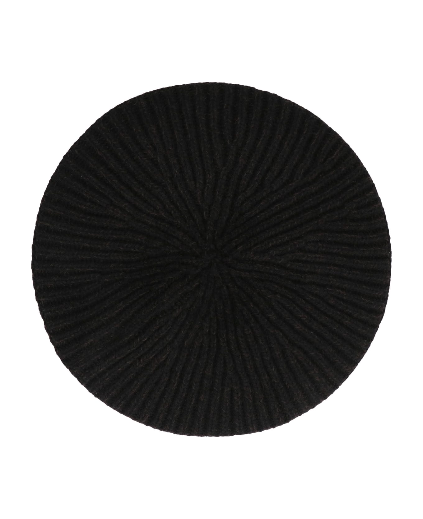 Ganni Knitted Wool Beanie Hat - black