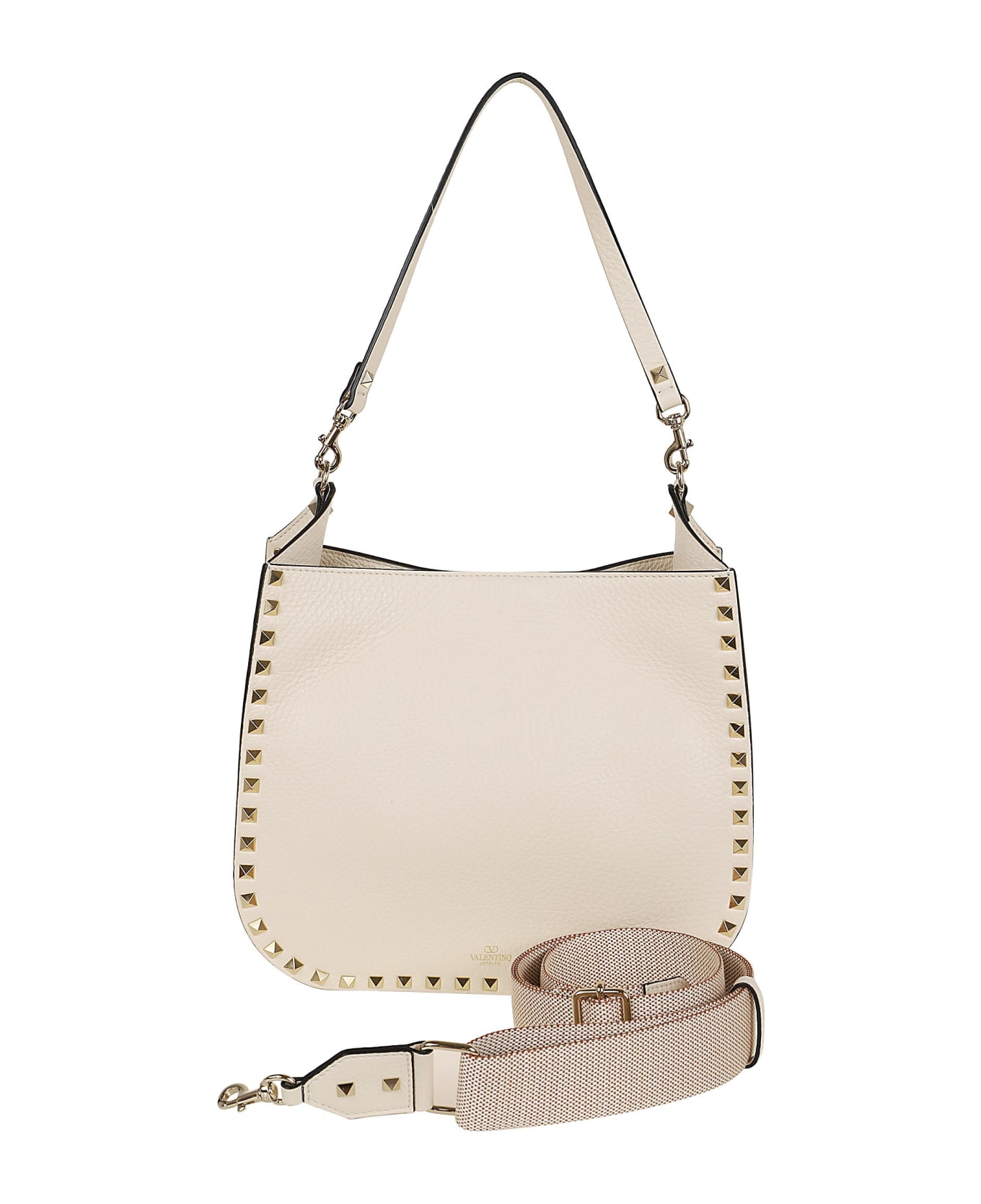 Valentino Garavani Hobo Bag Rockstud - Zfy Light Ivory Multicolor Beige