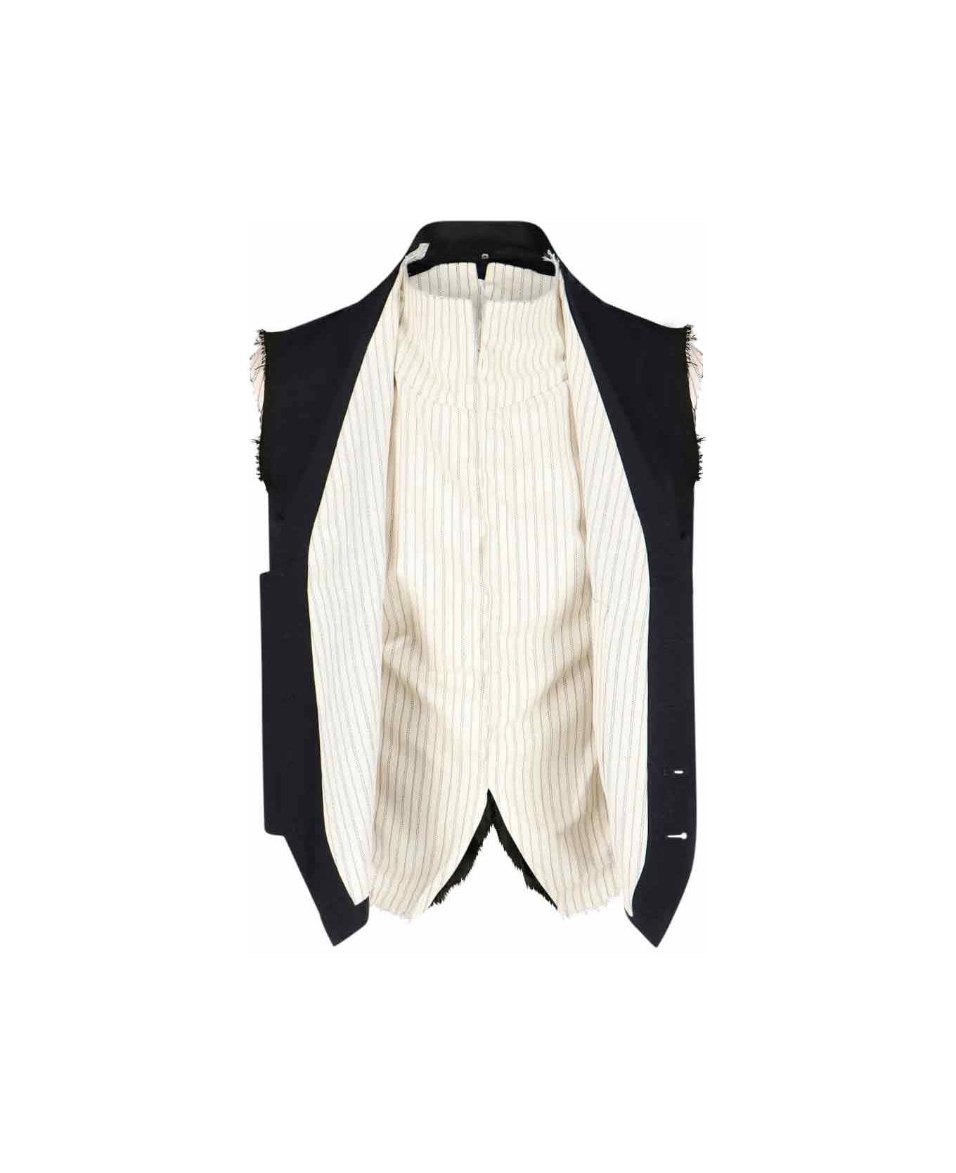 Maison Margiela 
anonimity Of The Lining
 Layered Crop Vest - Black