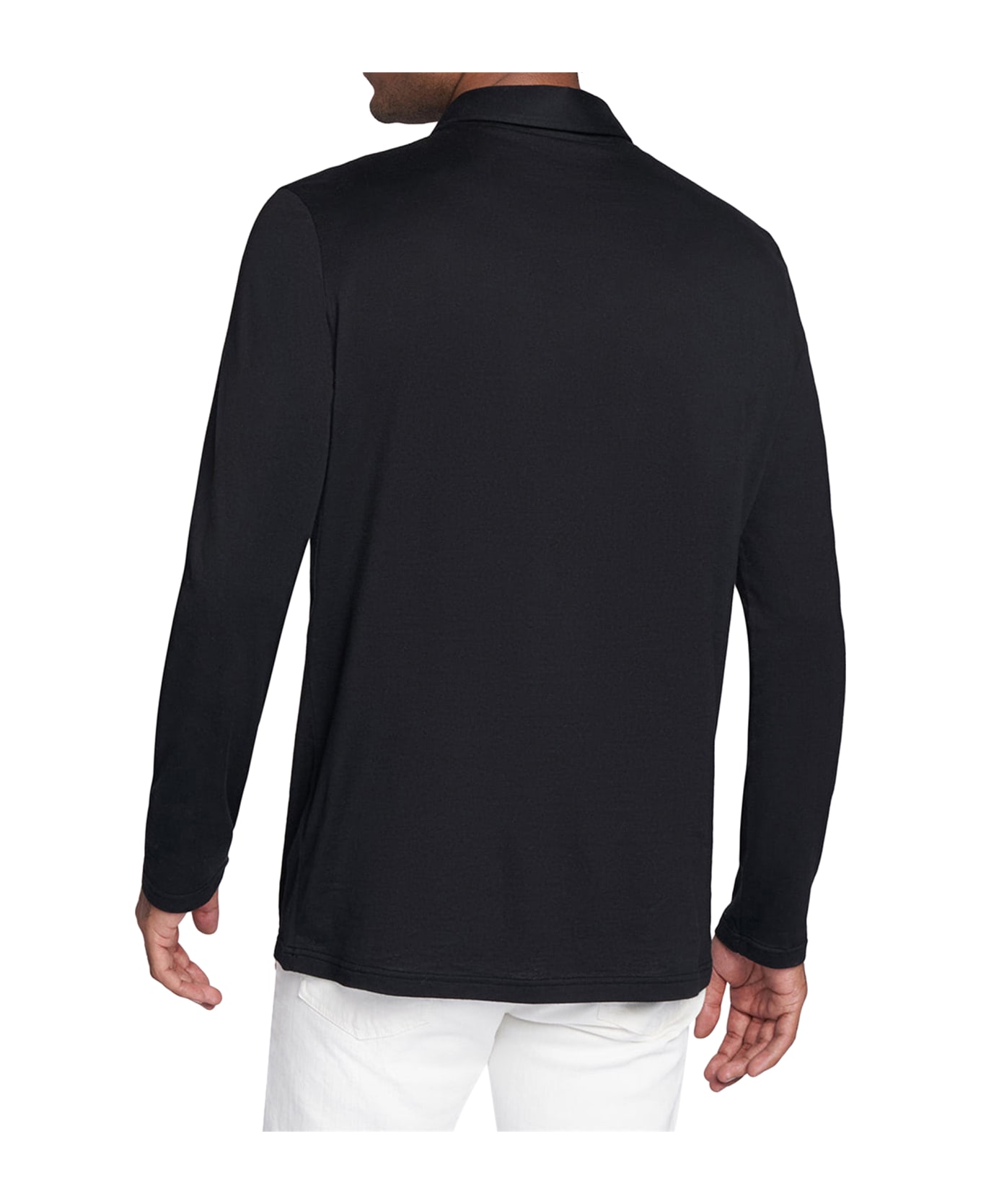 Kiton Jersey Poloshirt L/s Cotton - BLACK