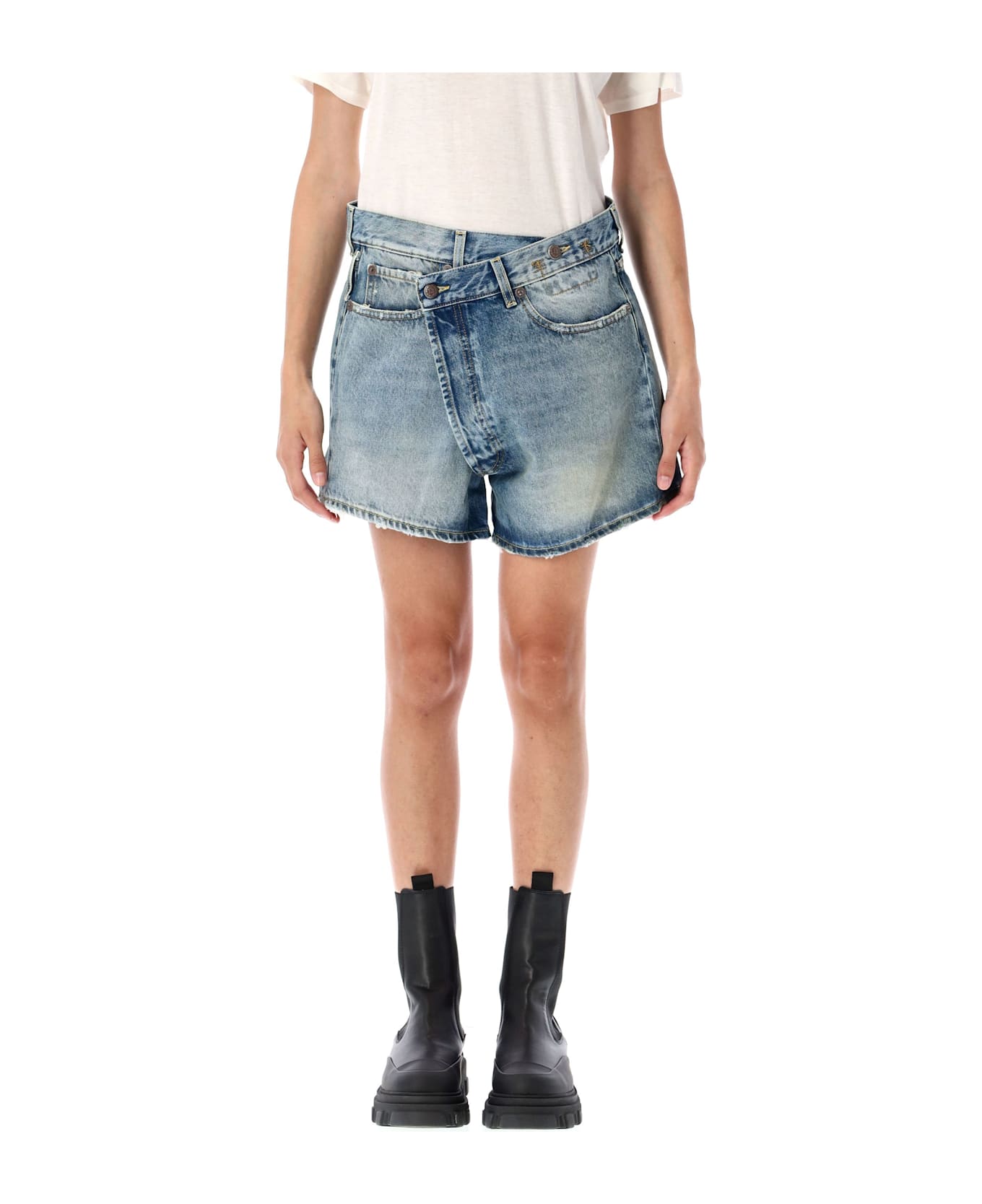 R13 Crossover Denim Short - BAIN BLUE