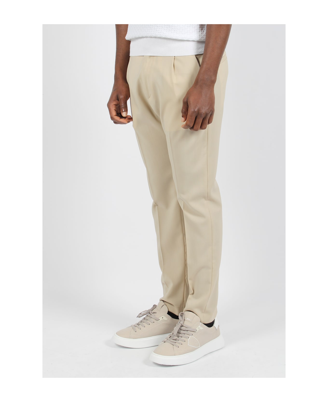 Low Brand Rivale Tropical Wool Trousers - Nude & Neutrals