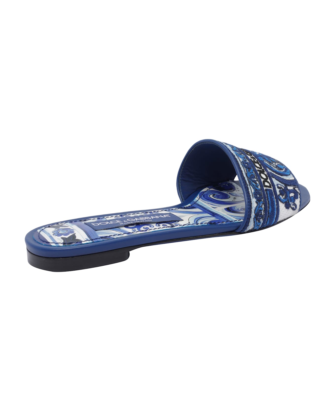Dolce 
Gabbana Embroidered Logo Slides - Blue