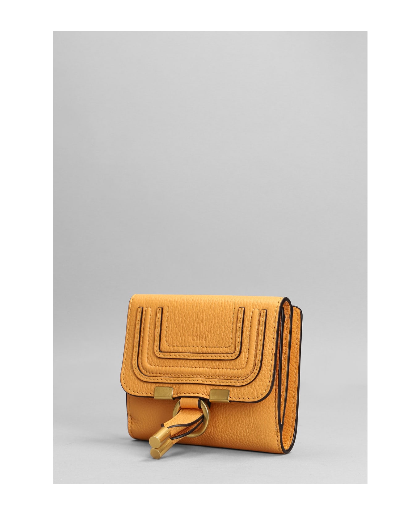 Chloé Marcie Wallet In Yellow Leather - yellow