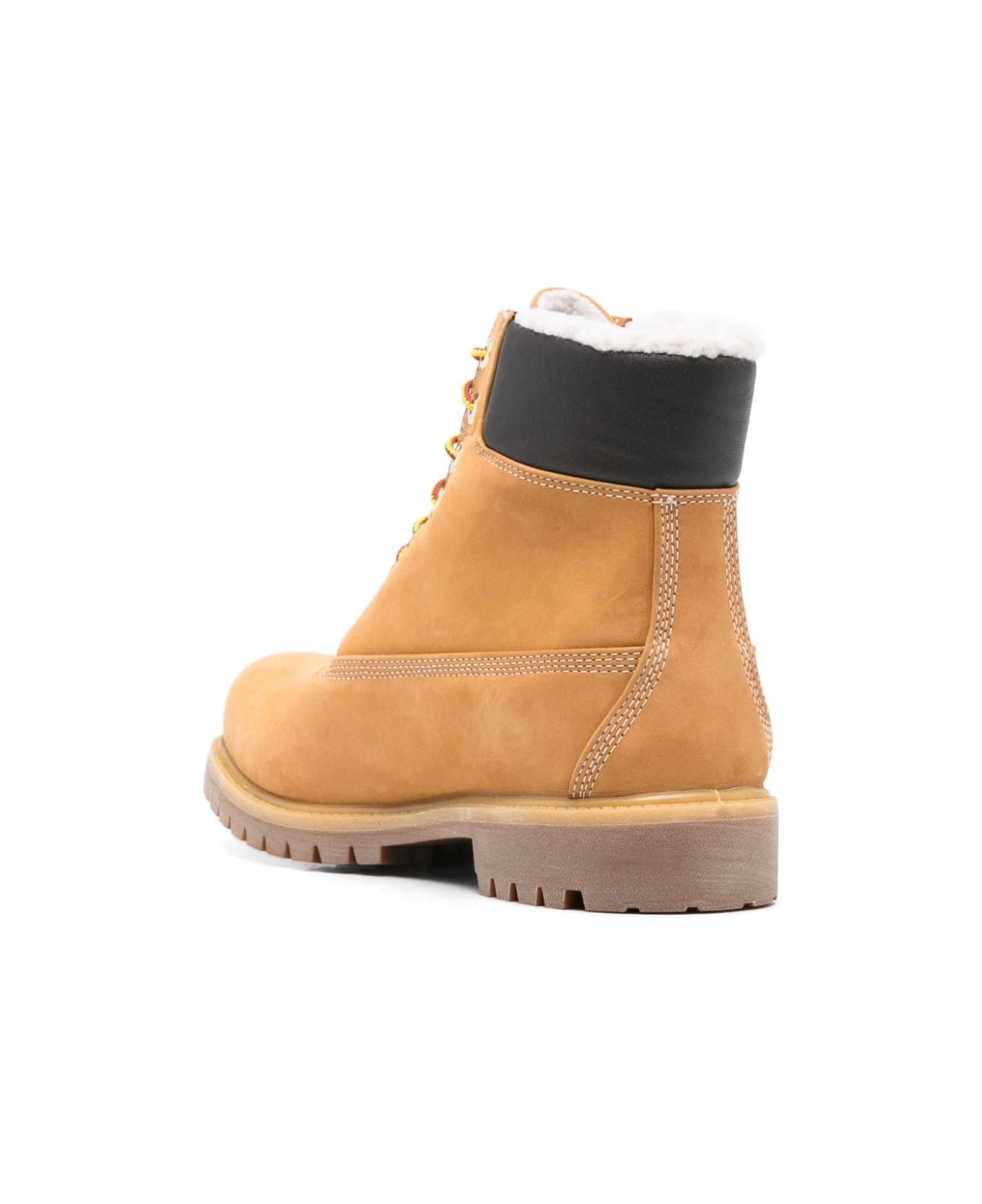 Timberland Laced Ankle Boot With Logo - Beige