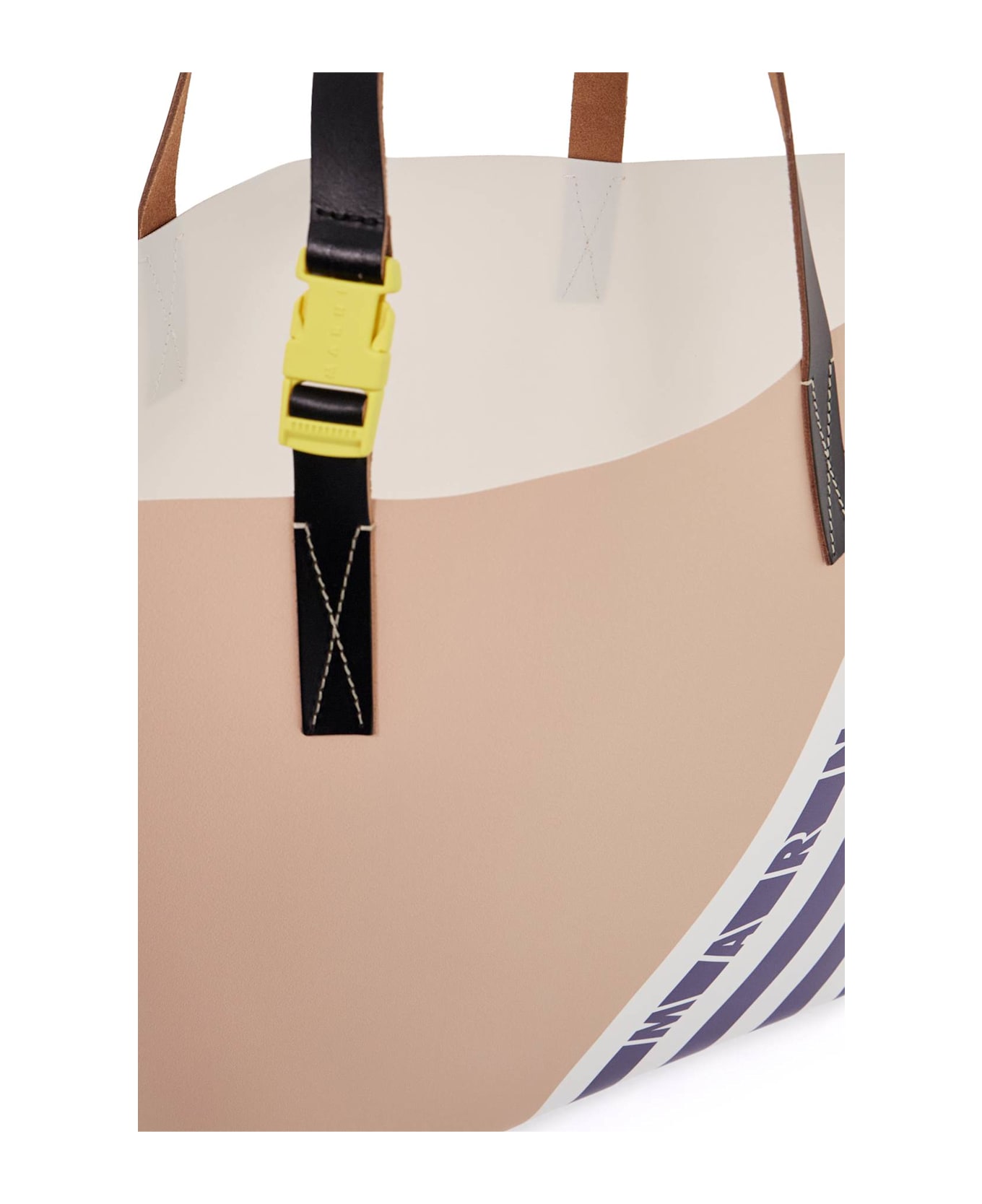 Marni Tribeca Tote Bag - BLUE CHINA/WHITE/WINTER WHEAT