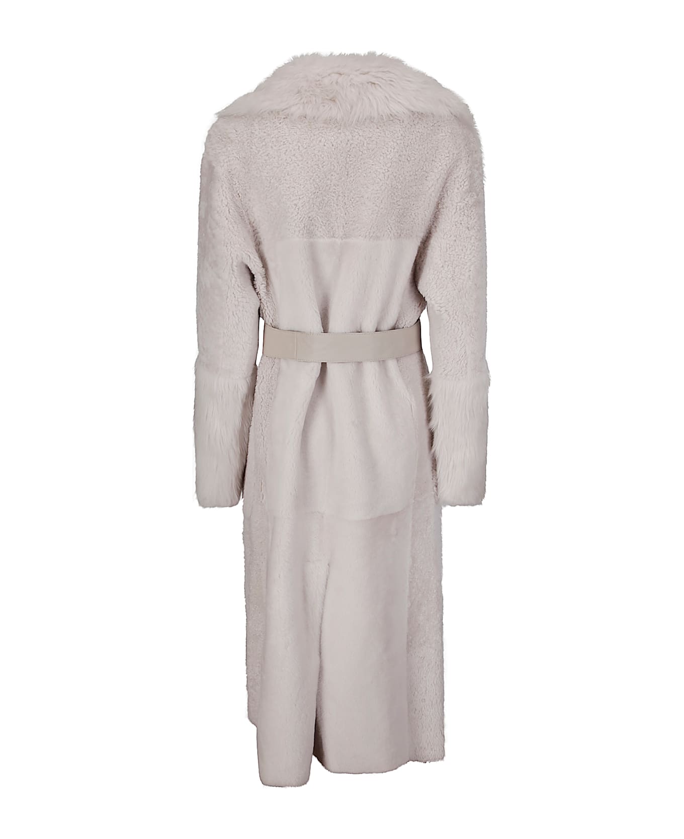 Desa 1972 Shearling Robe Coat - Alabaster White