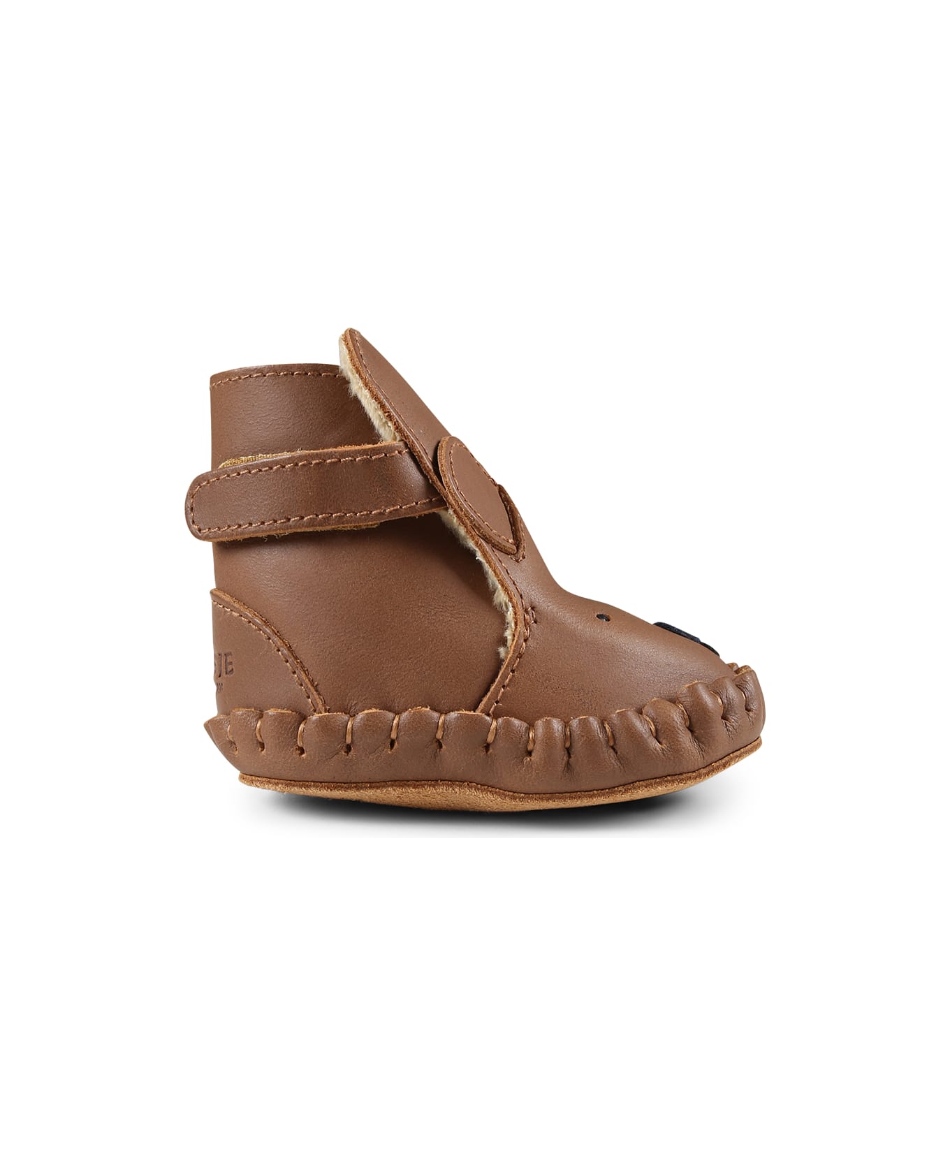 Donsje Brown Ankle Boots For Babykids With Bear - Brown