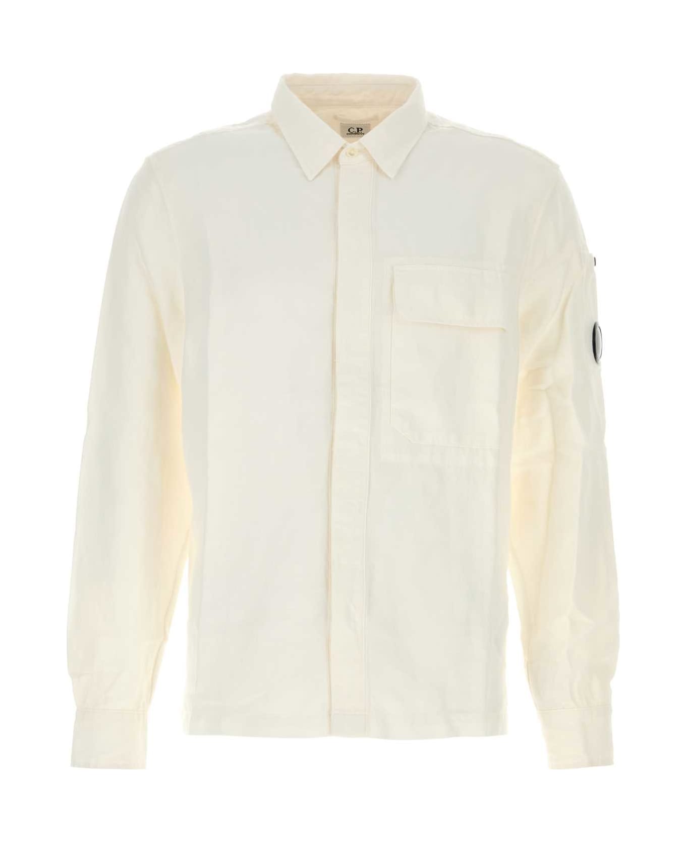C.P. Company White Oxford Shirt - GAUZEWHITE