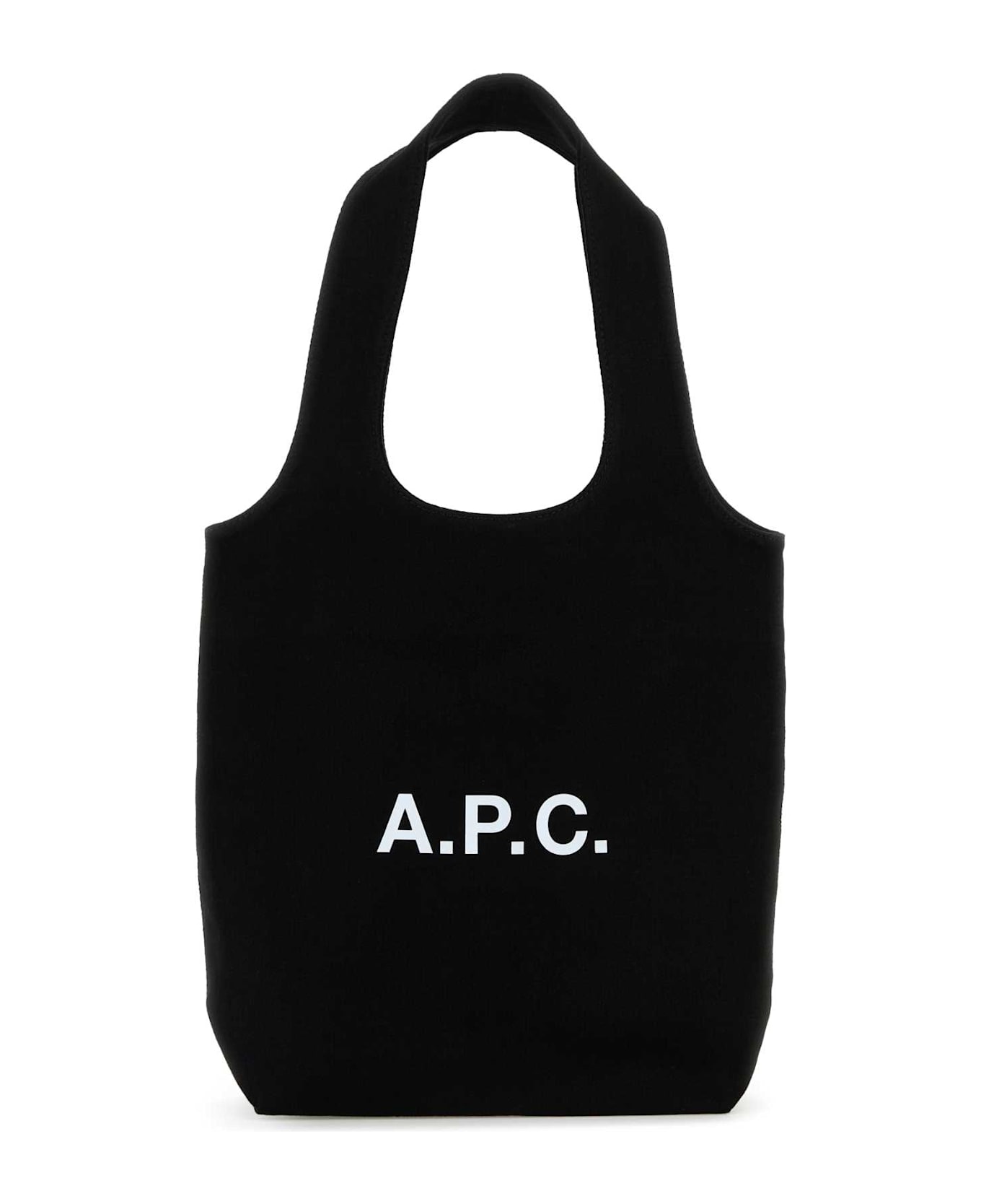 A.P.C. Black Canvas Small Ninon Shopping Bag - Black
