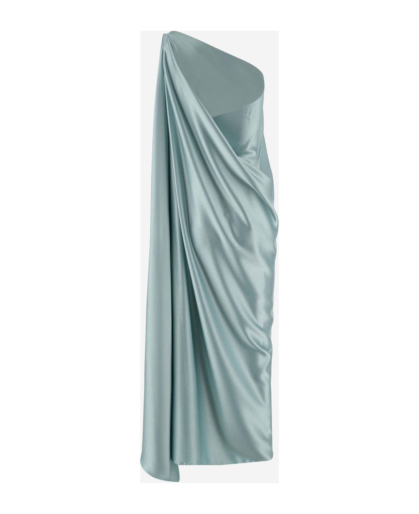 Stephan Janson Draped Satin Dress - Light Blue
