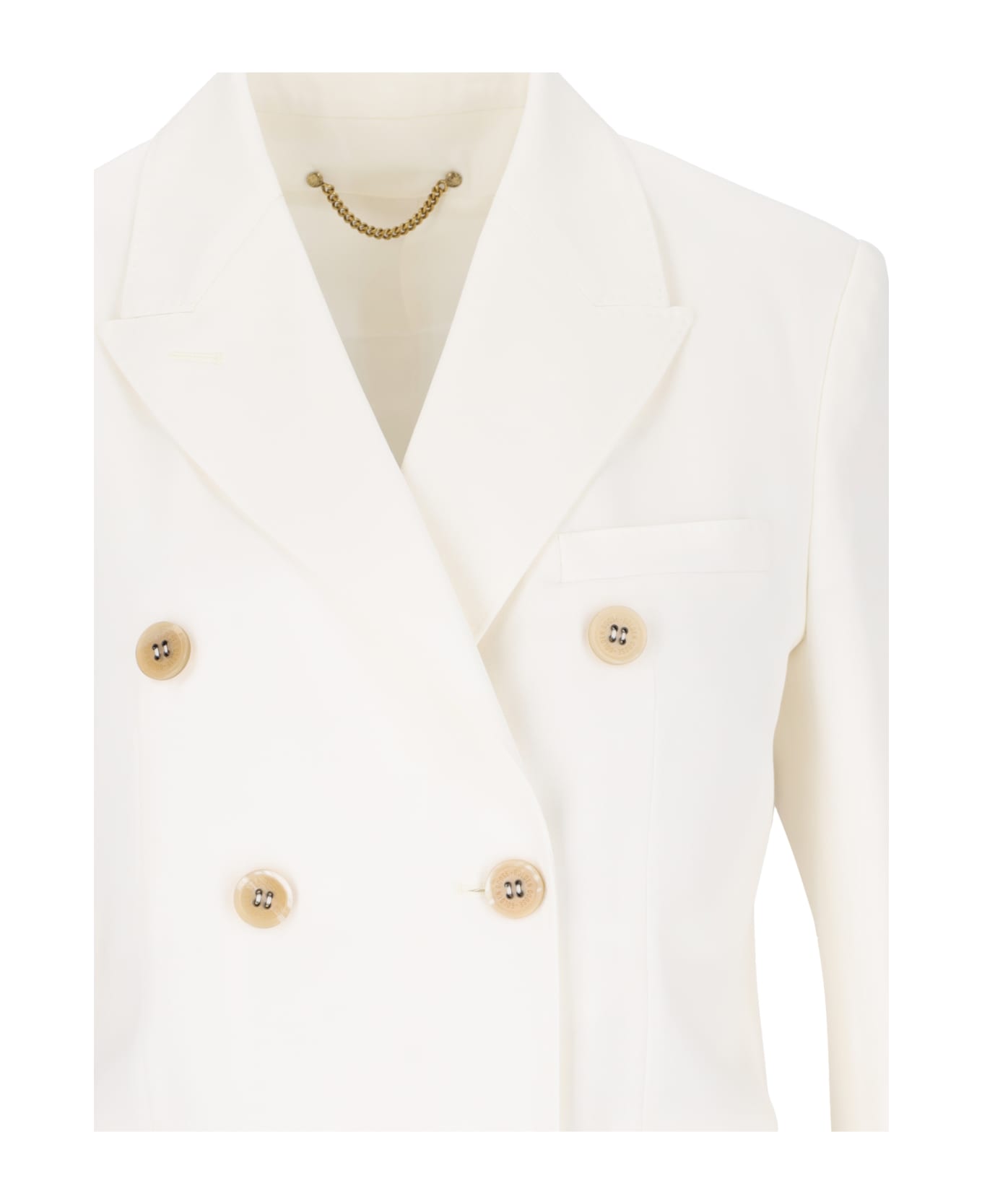 Golden Goose Double-breasted Jacket In Wool Blend - White