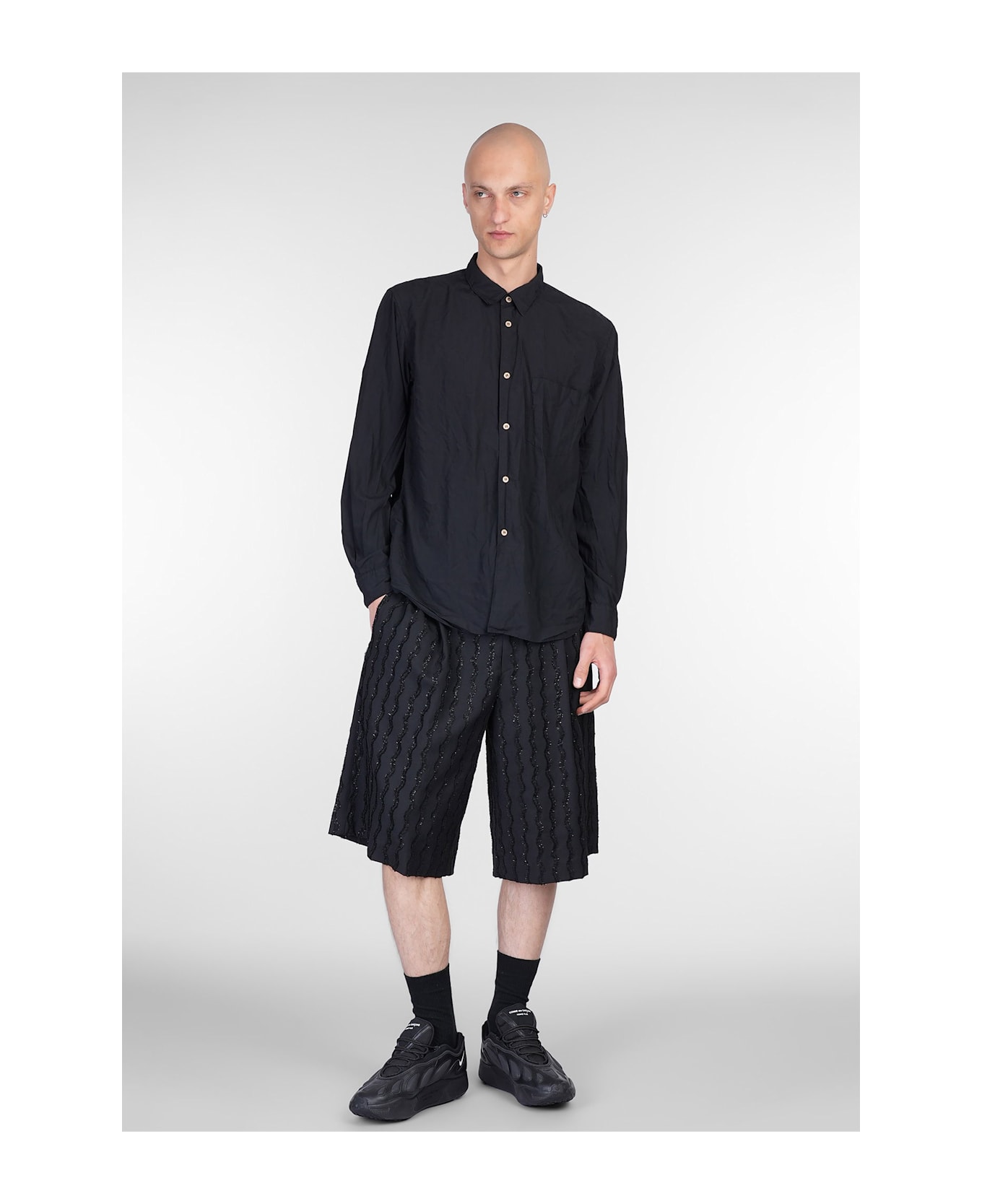 Comme Des Garçons Homme Plus Shirt In Black Polyester - black
