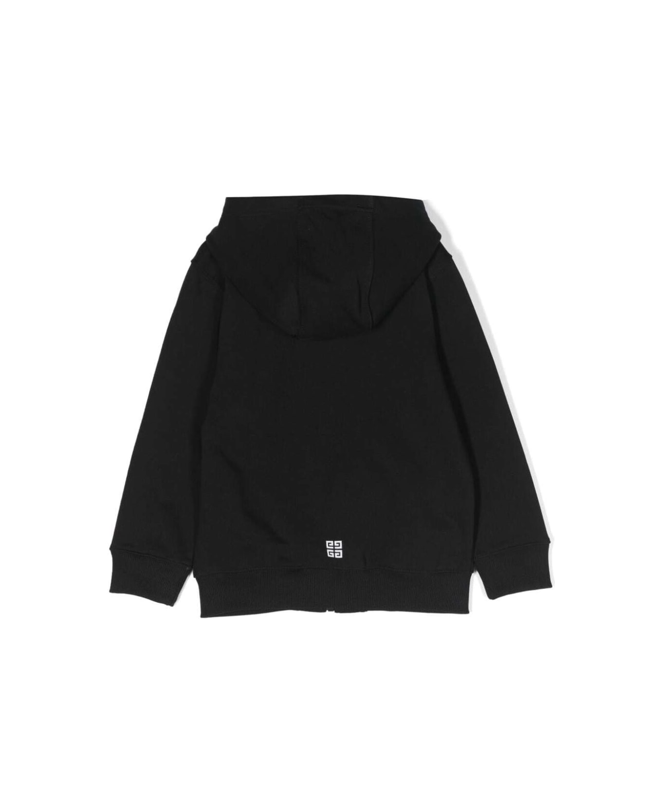 Givenchy Black Hoodie With Contrasting Logo Lettering In Cotton Blend Boy - Black