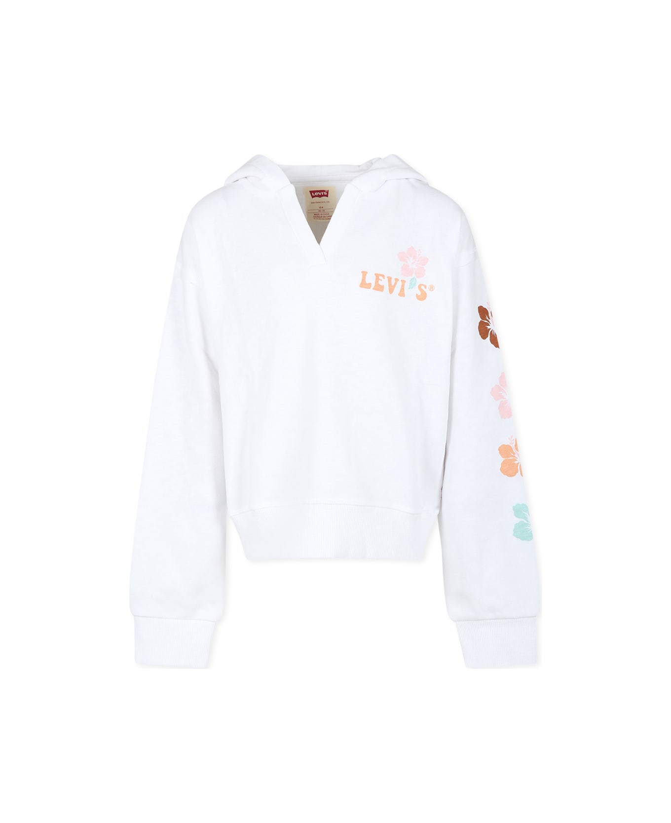 Levi
s White Sweatshirt For Girl With Logo - Ivory