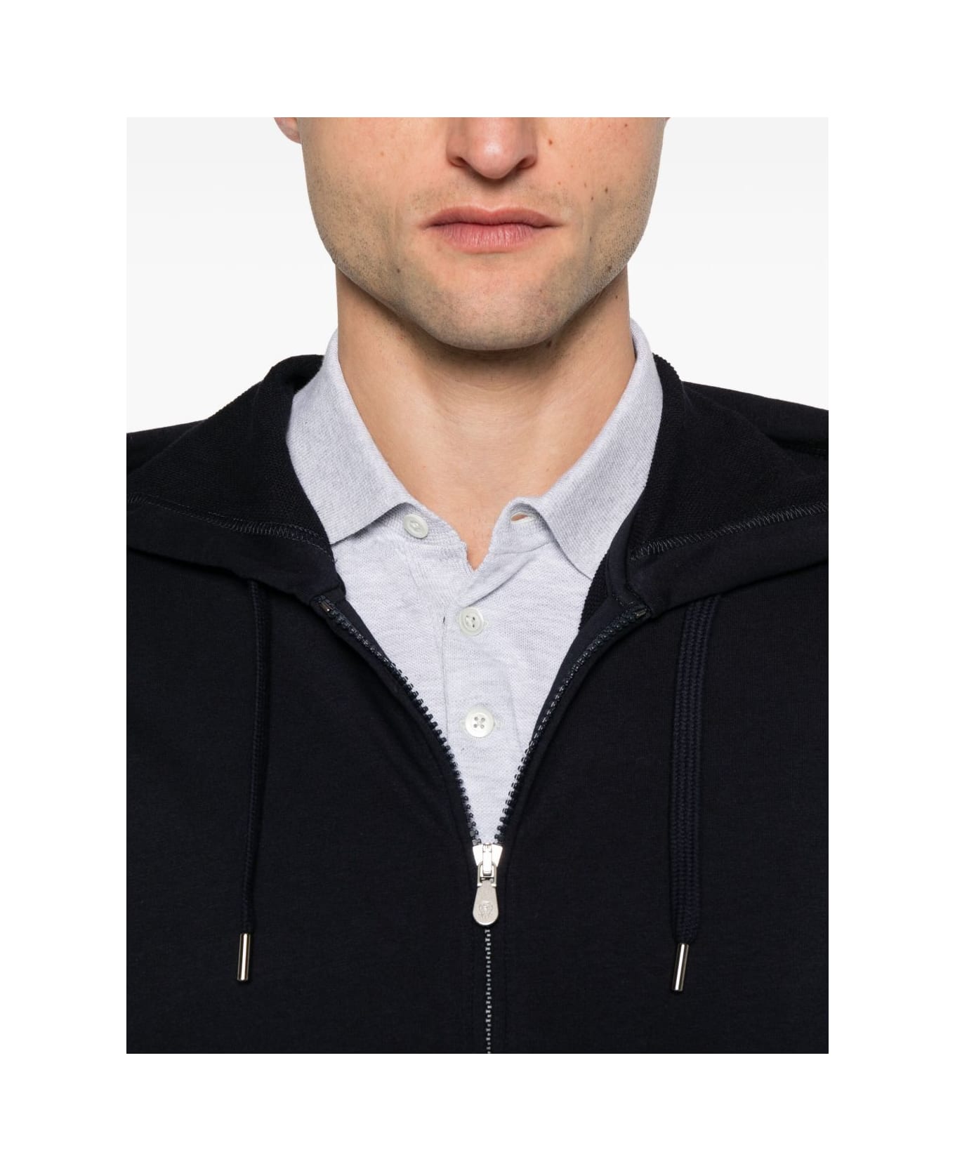 Brunello Cucinelli Cotton Zipped Hoodie - Blue
