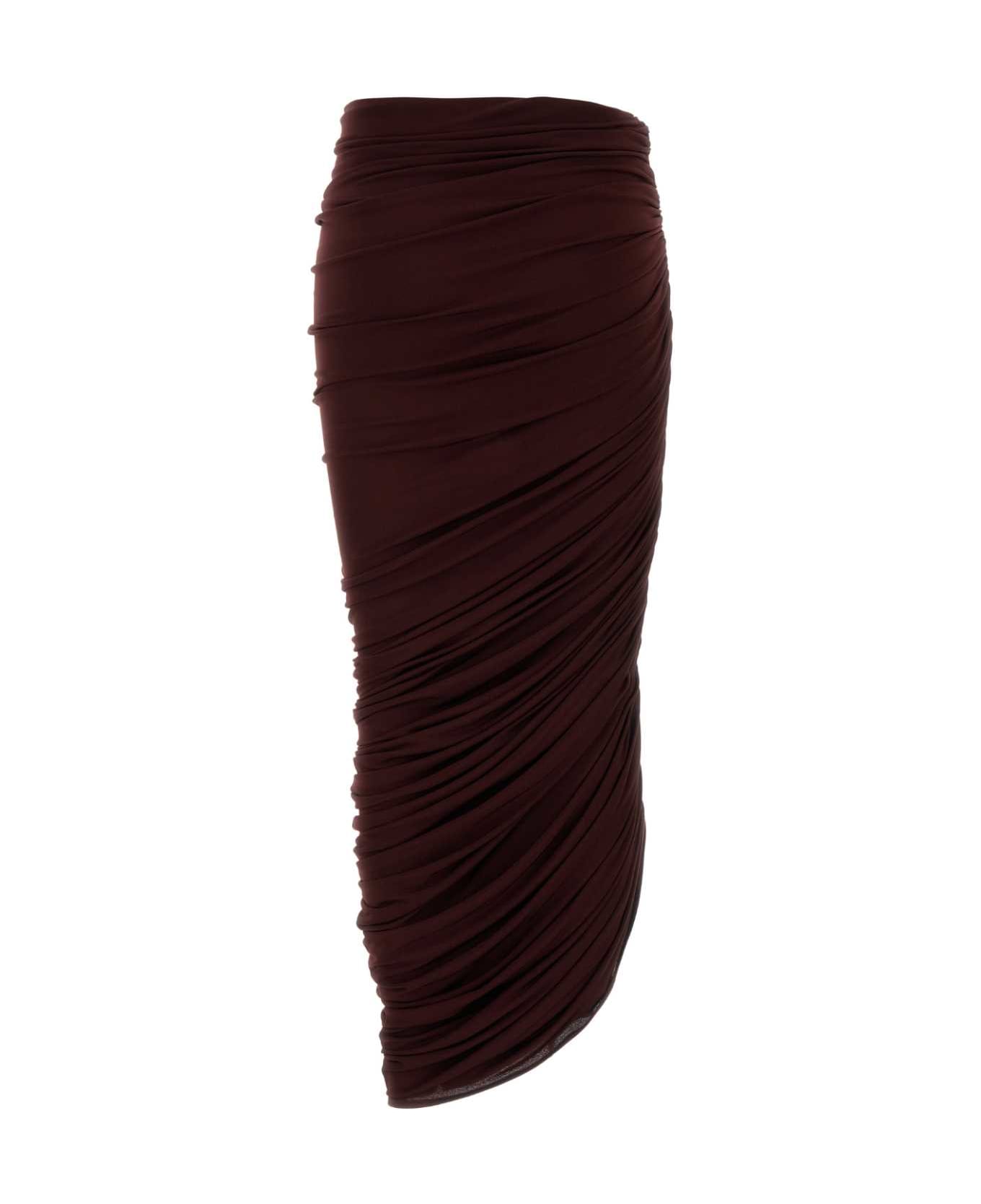 Magda Butrym Burgundy Stretch Viscose Blend Skirt - BORDEAUX