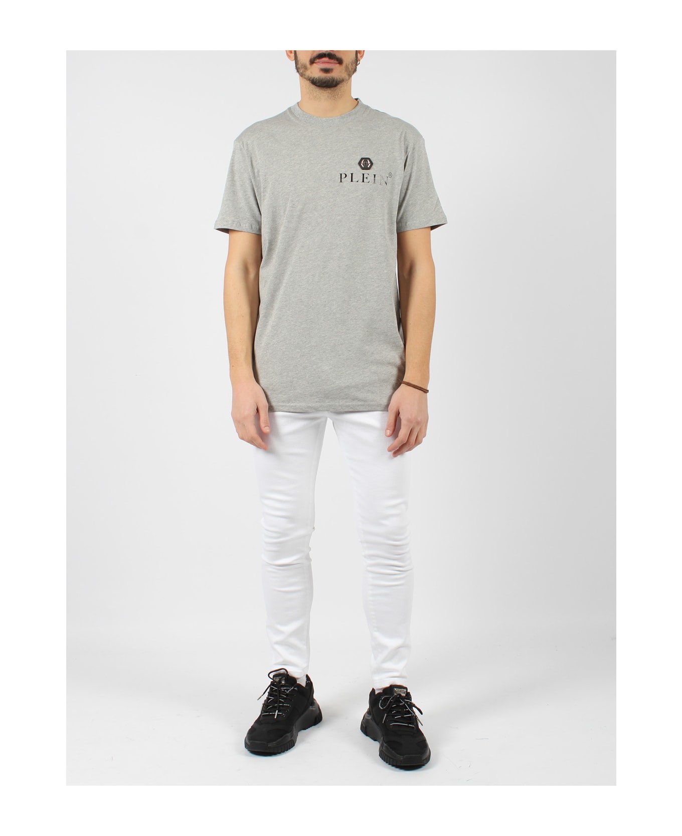 Philipp Plein Round Neck Ss T-shirt - Grey シャツ