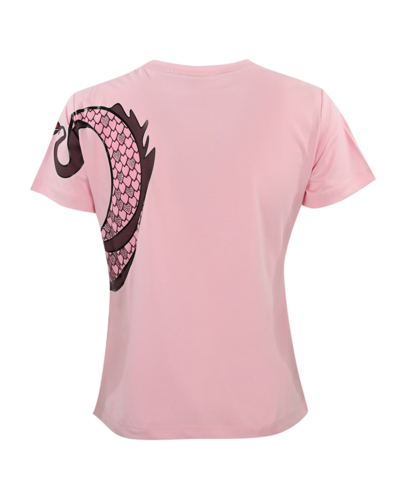 Pinko Quentin T-shirt With Glitter Design - Pink