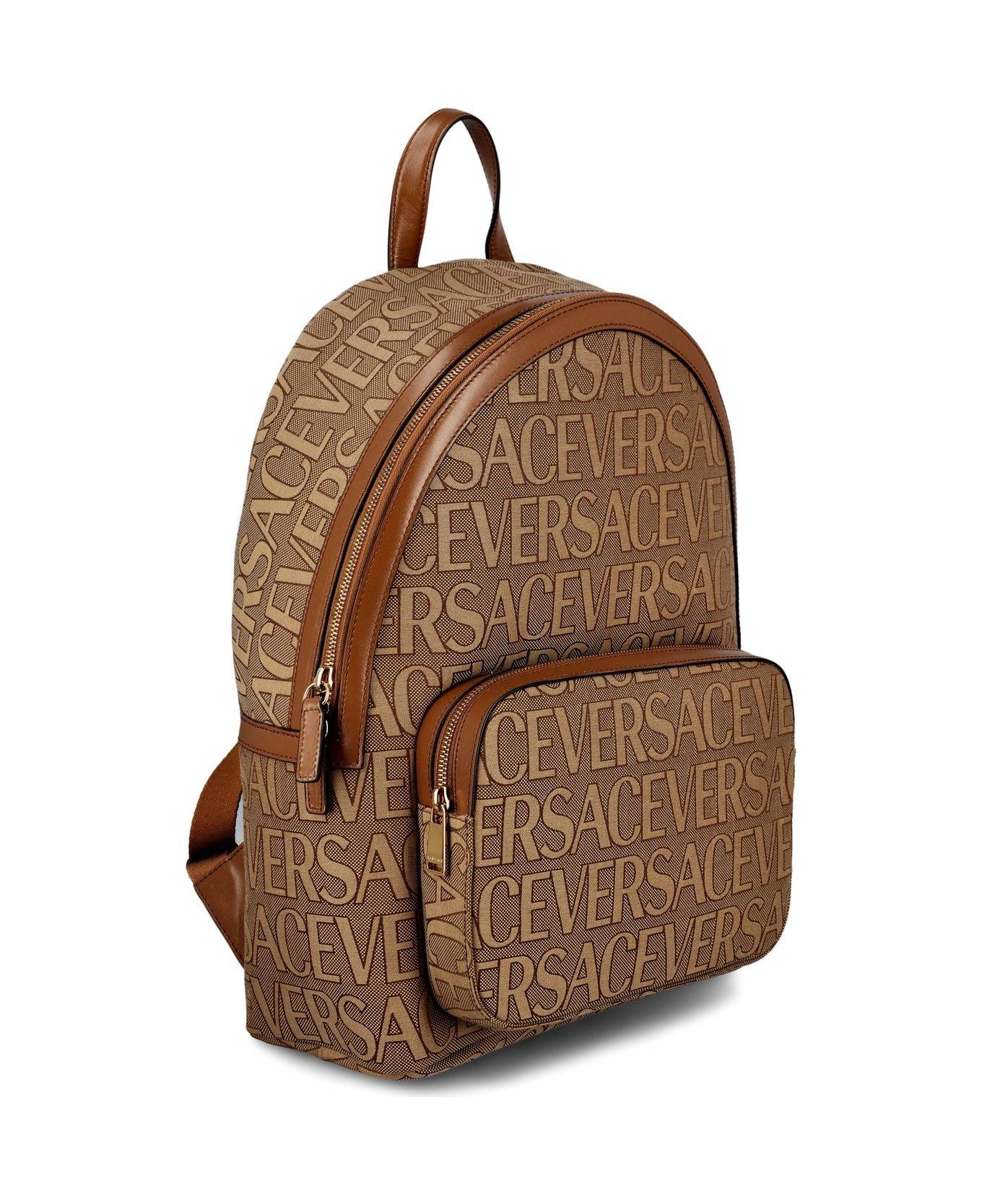 Versace Allover Backpack - BEIGE BROWN バックパック
