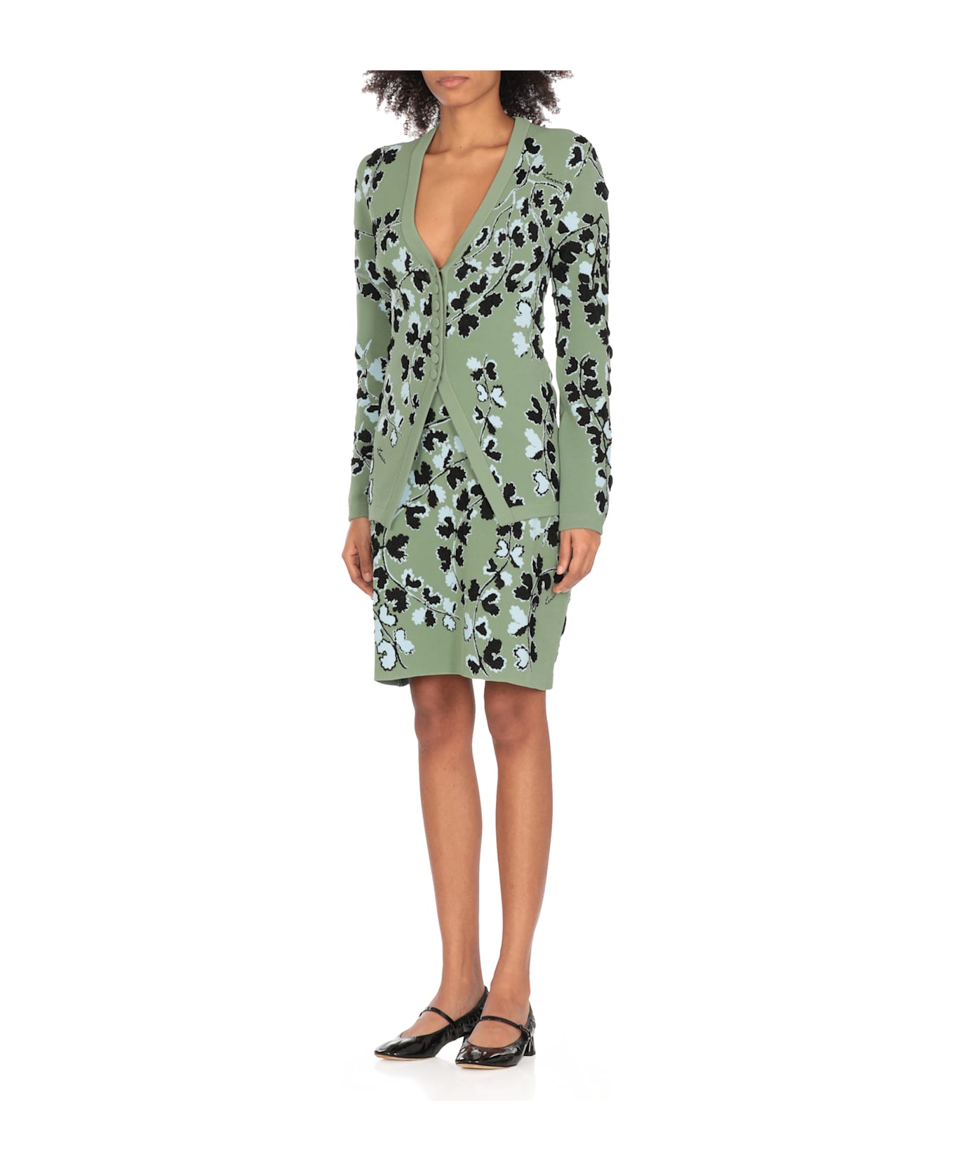 Lanvin Cardigan With Floral Pattern - Green