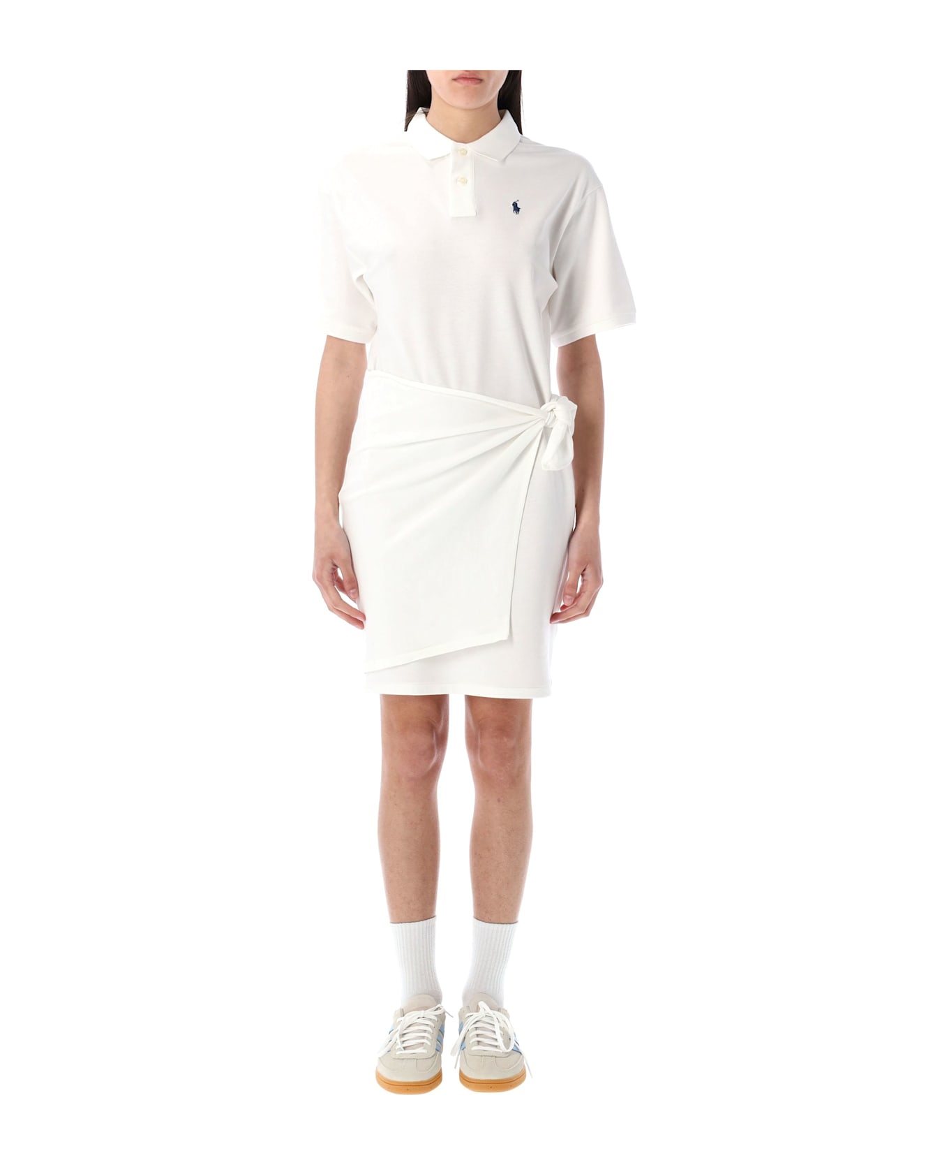 Polo Ralph Lauren Faux-wrap Skirt Polo Mini Dress - WHITE