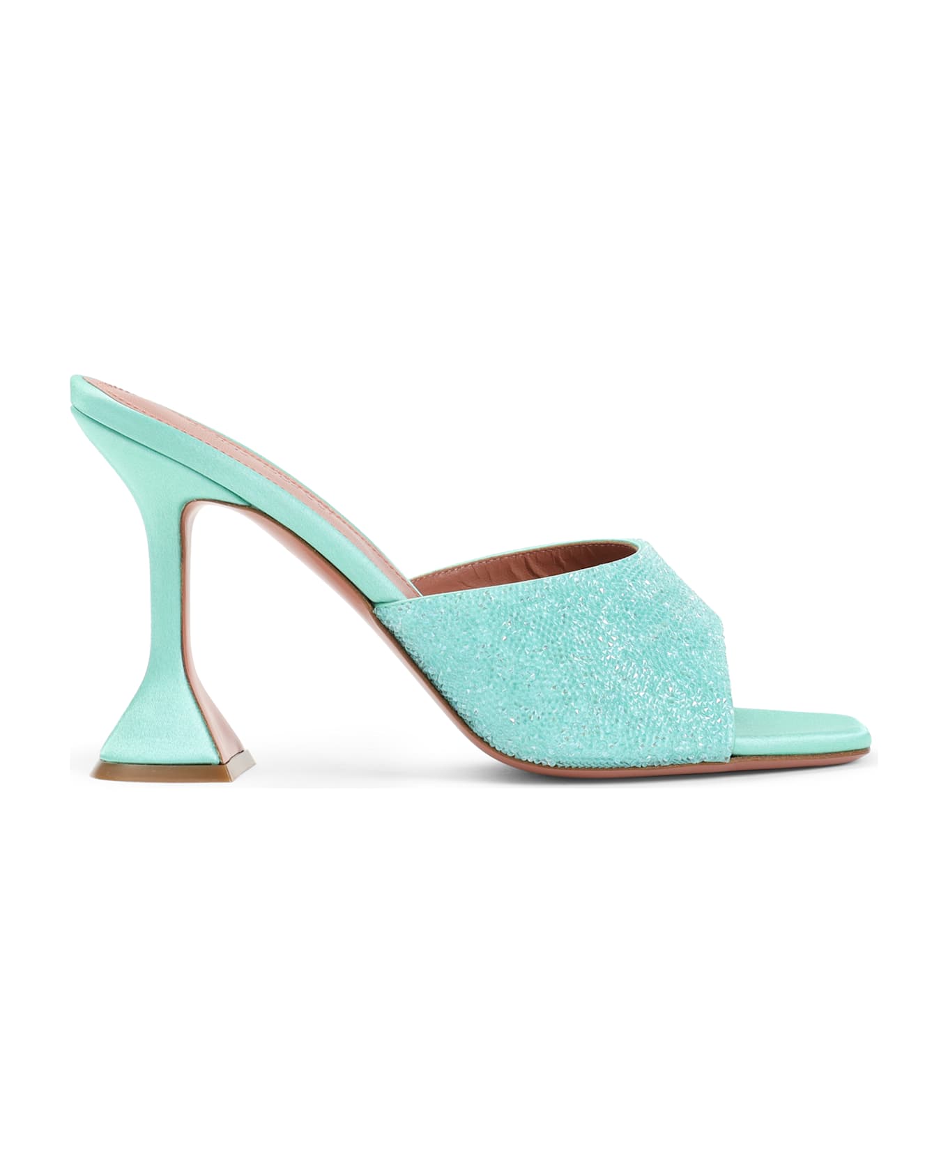 Amina Muaddi Lupita Crystal Dust 95 Sandals - Mint