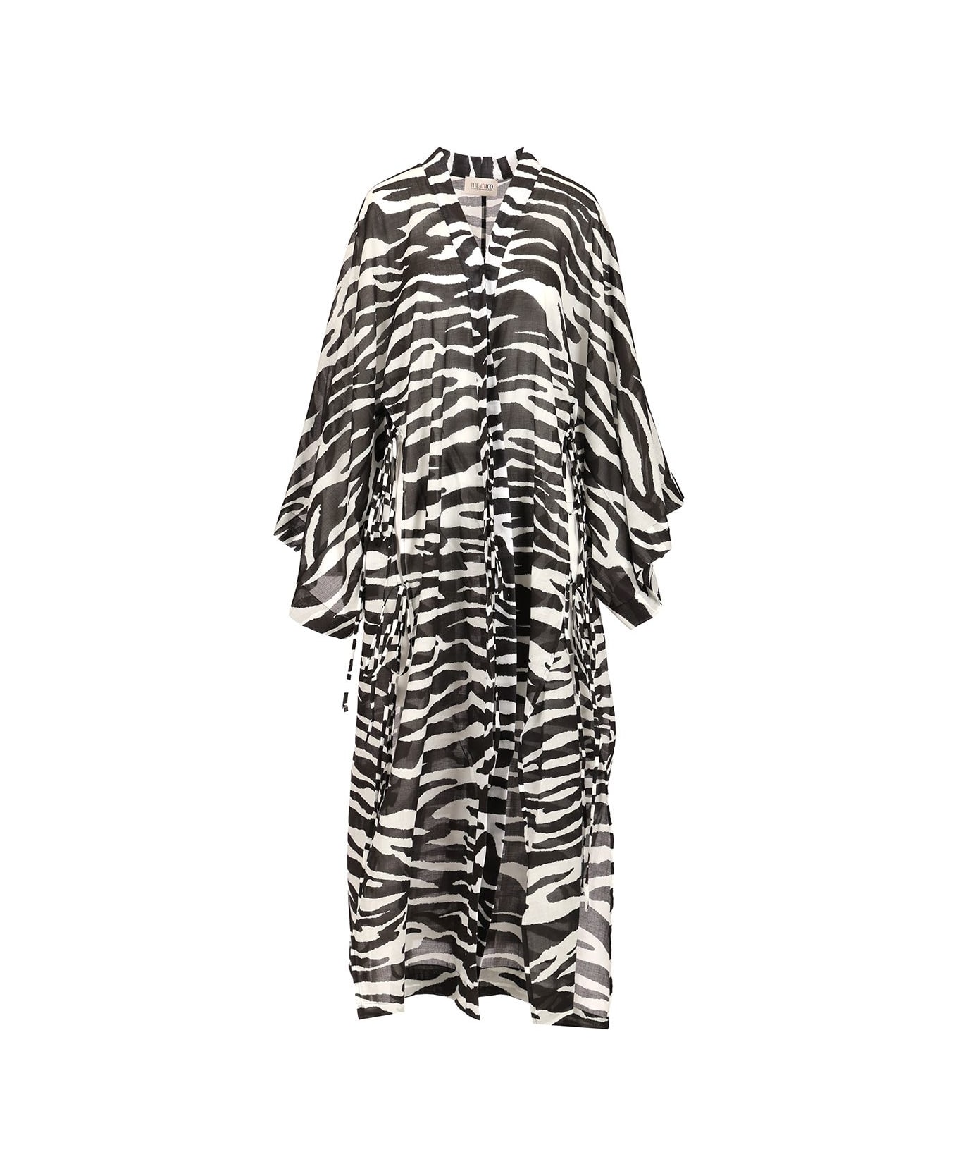 The Attico Zebra Print Caftan - White