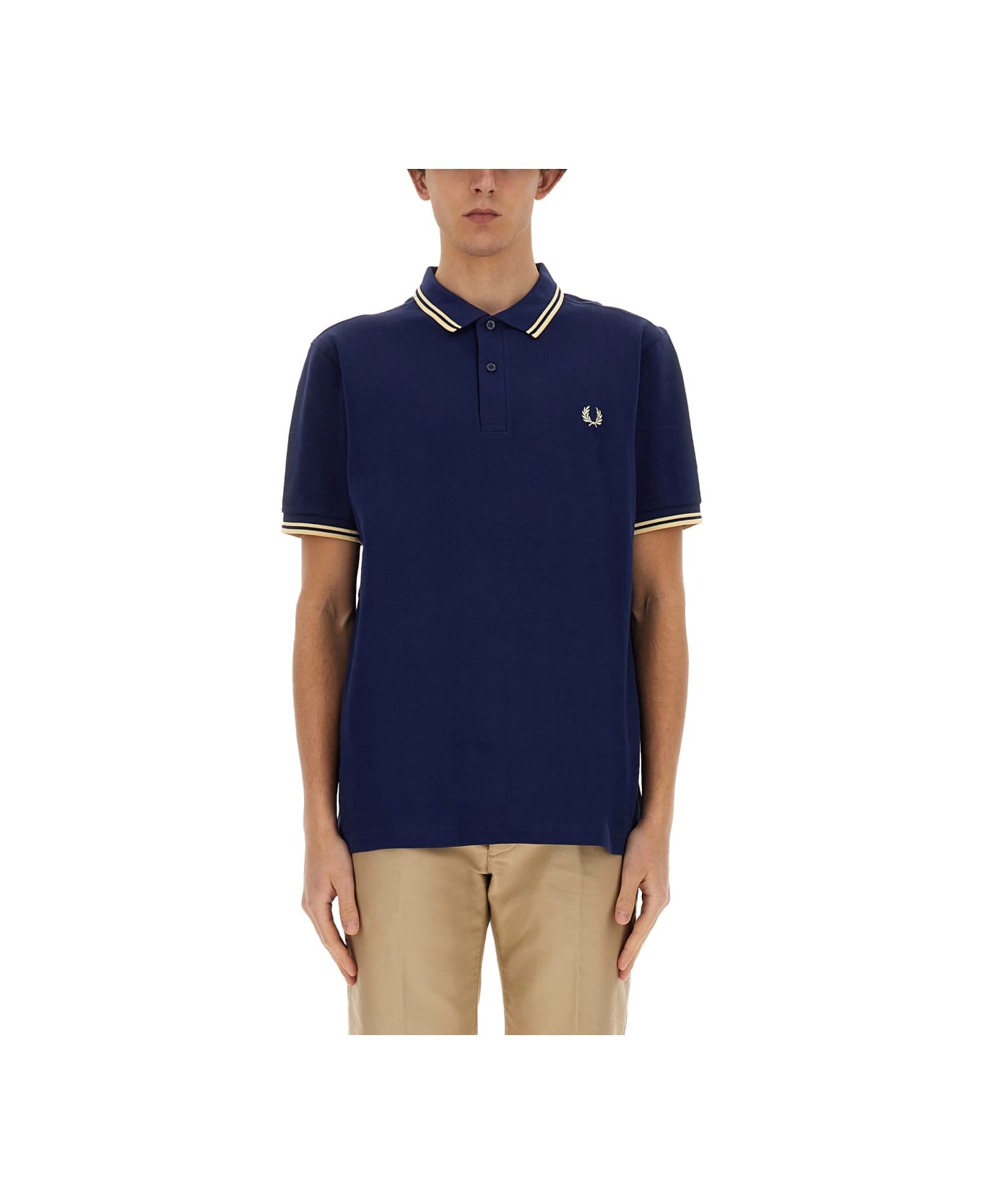 Fred Perry Polo With Logo - BLUE ポロシャツ