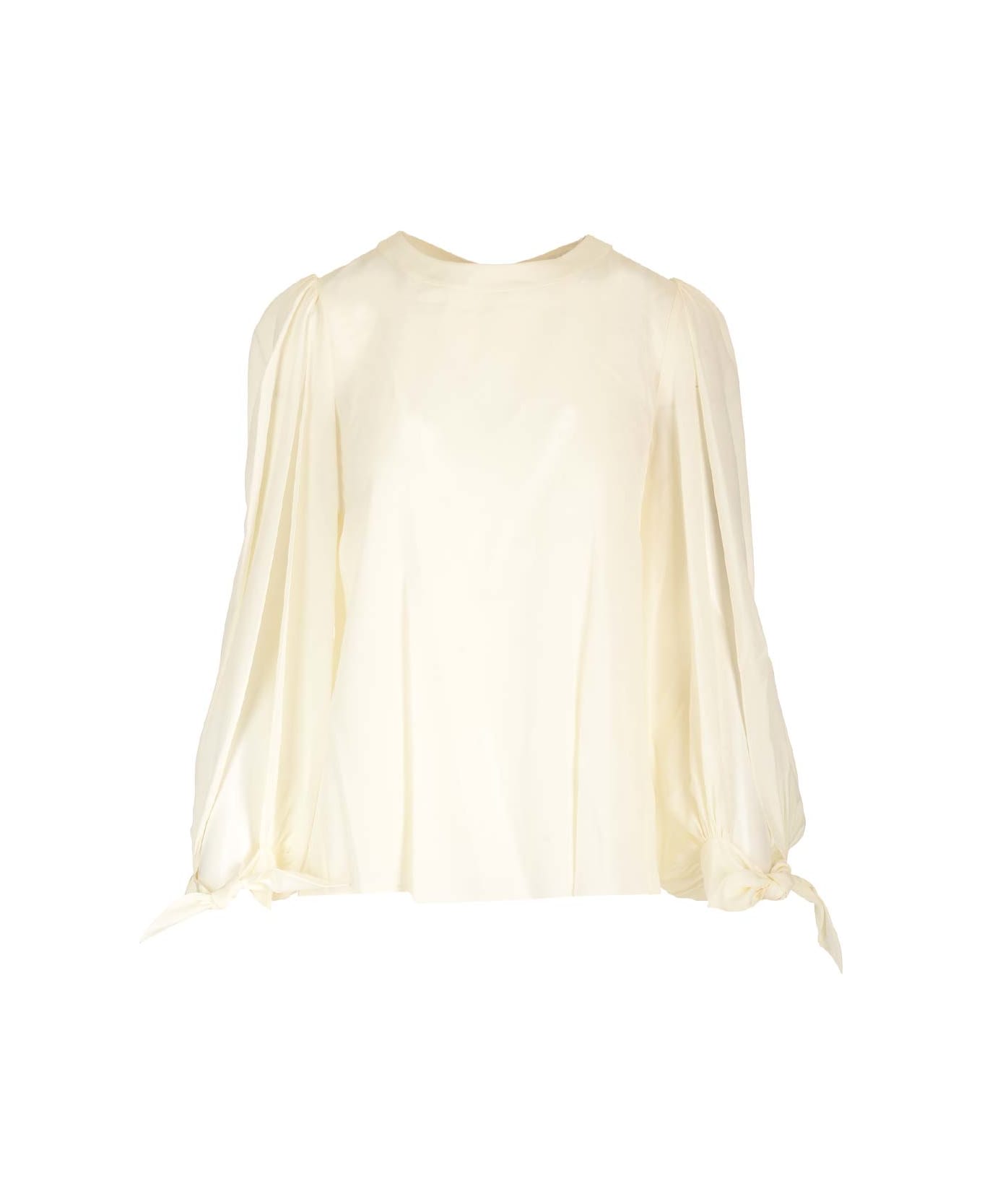 Chloé Crêpe De Chine Top With Knotted Detail - White