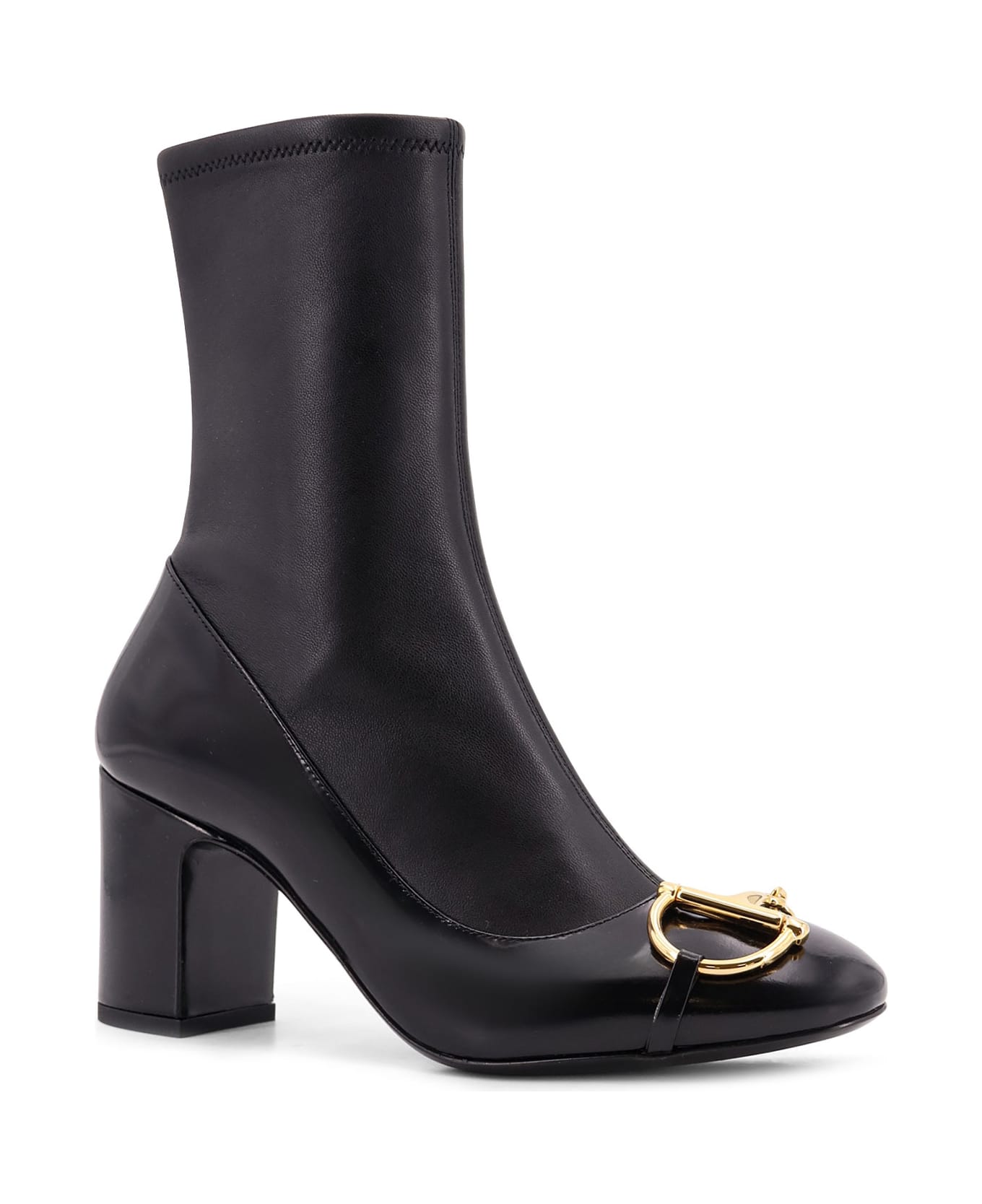 Gucci Leather Boots With Metal Horsebit - Black