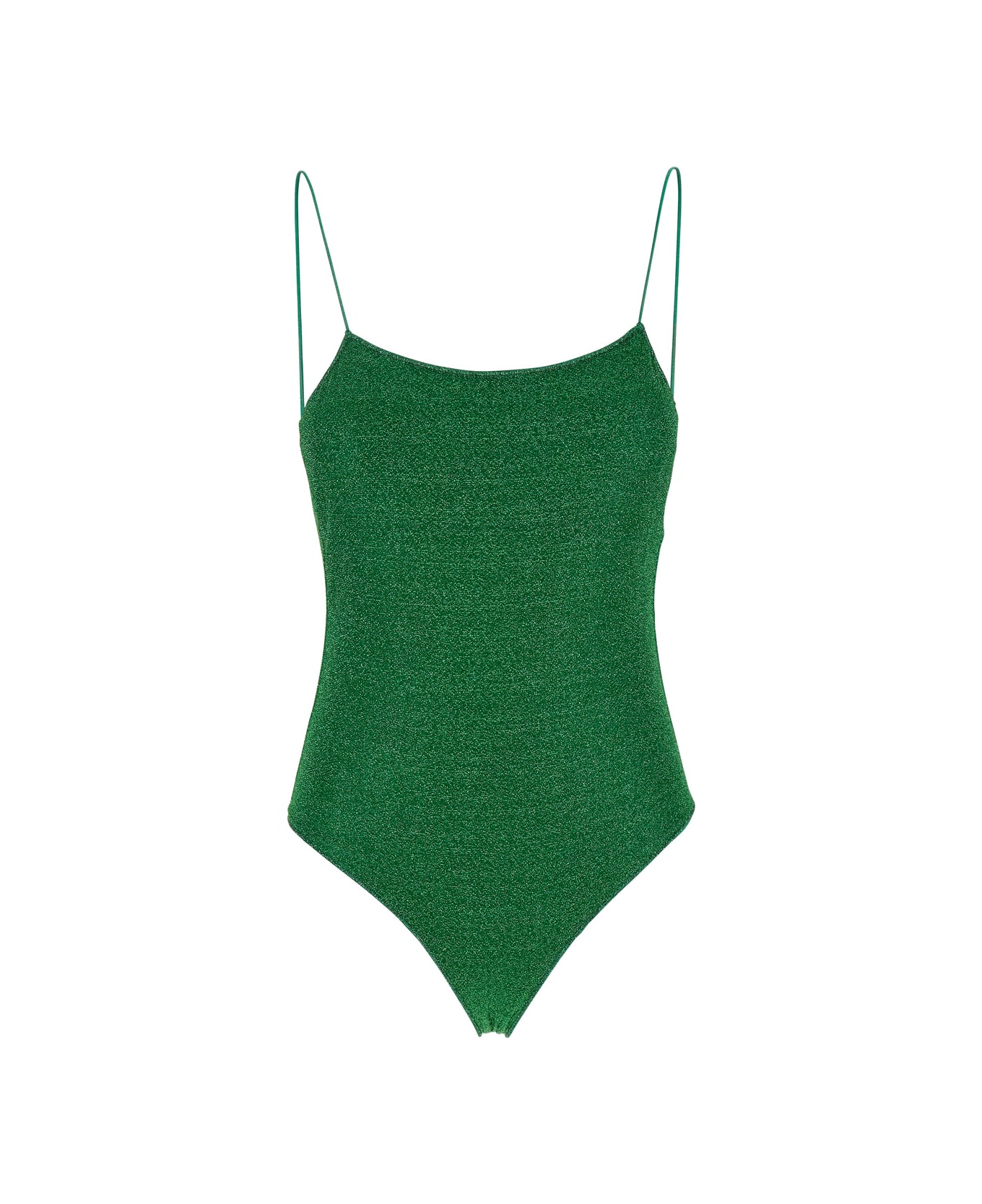 Oseree 
lumière Maillot
 Green Swimsuit With Open Back In Lurex Woman - Green