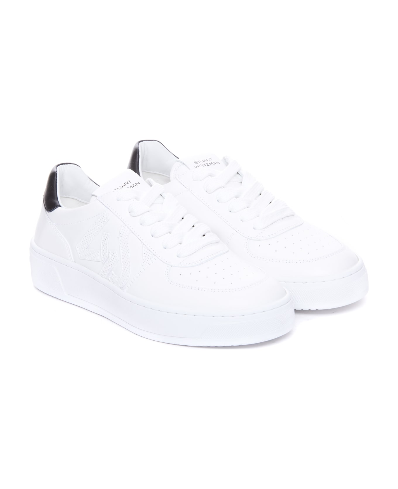 Stuart Weitzman Sw Courtside Monogram Sneakers - White