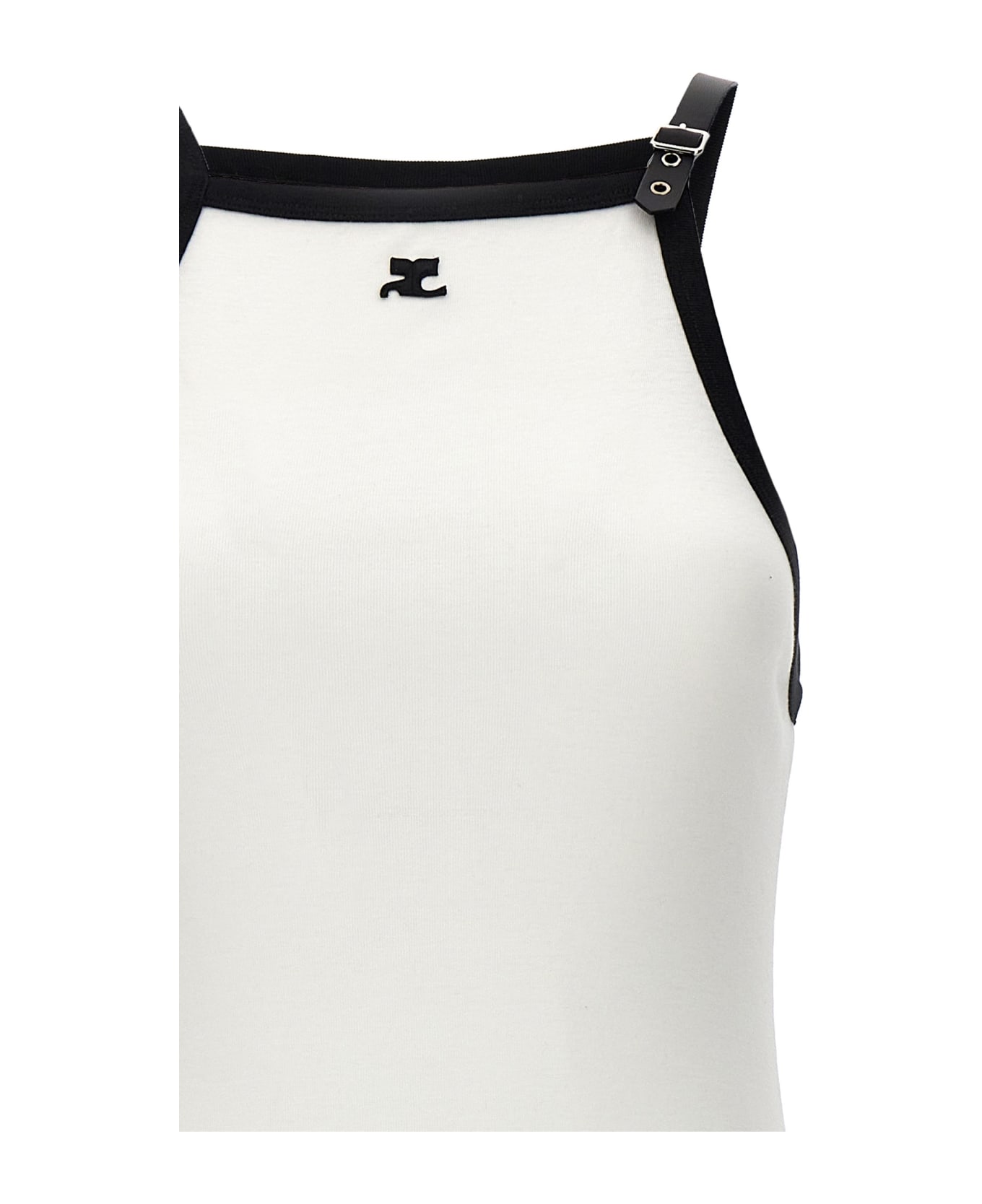 Courrèges 'buckle Contrast' Dress - White/Black