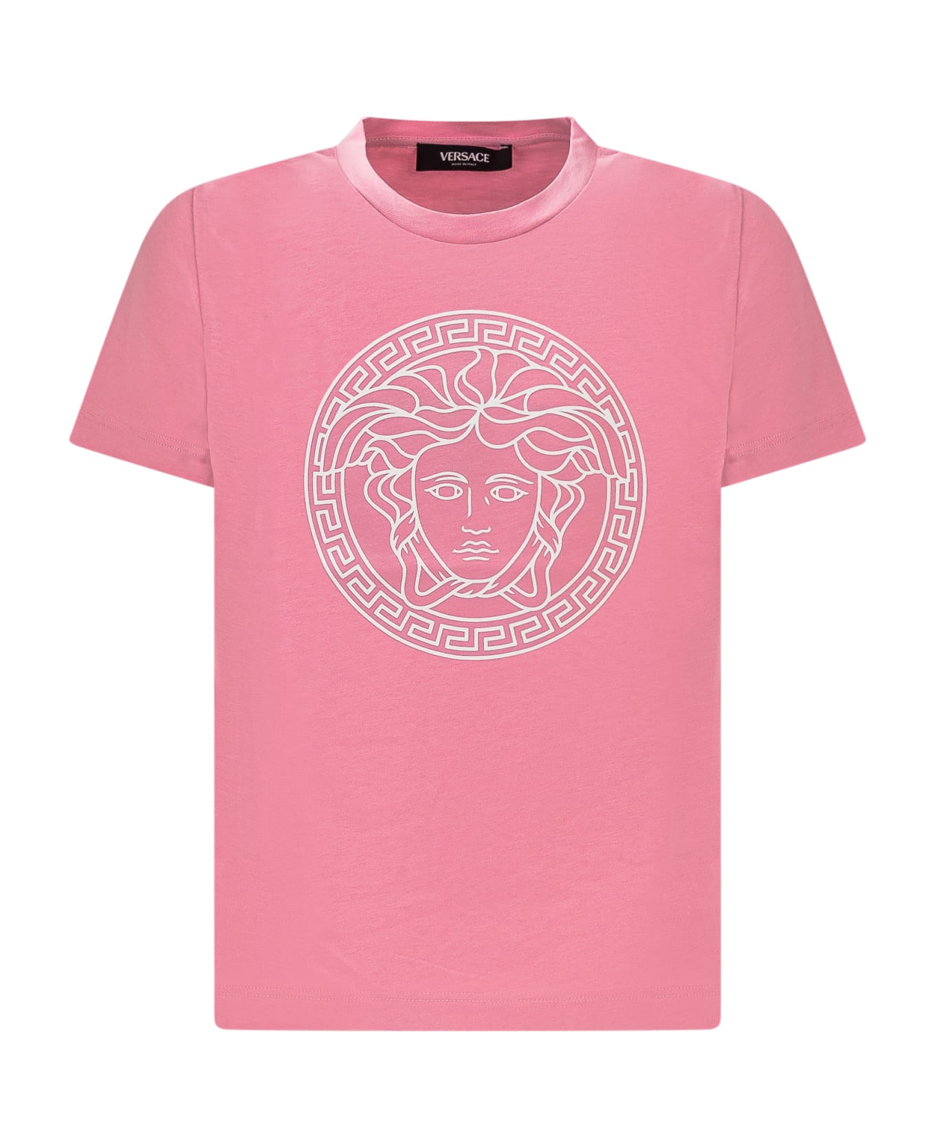 Young Versace T-shirt With Logo - TUTU PINK-BIANCO