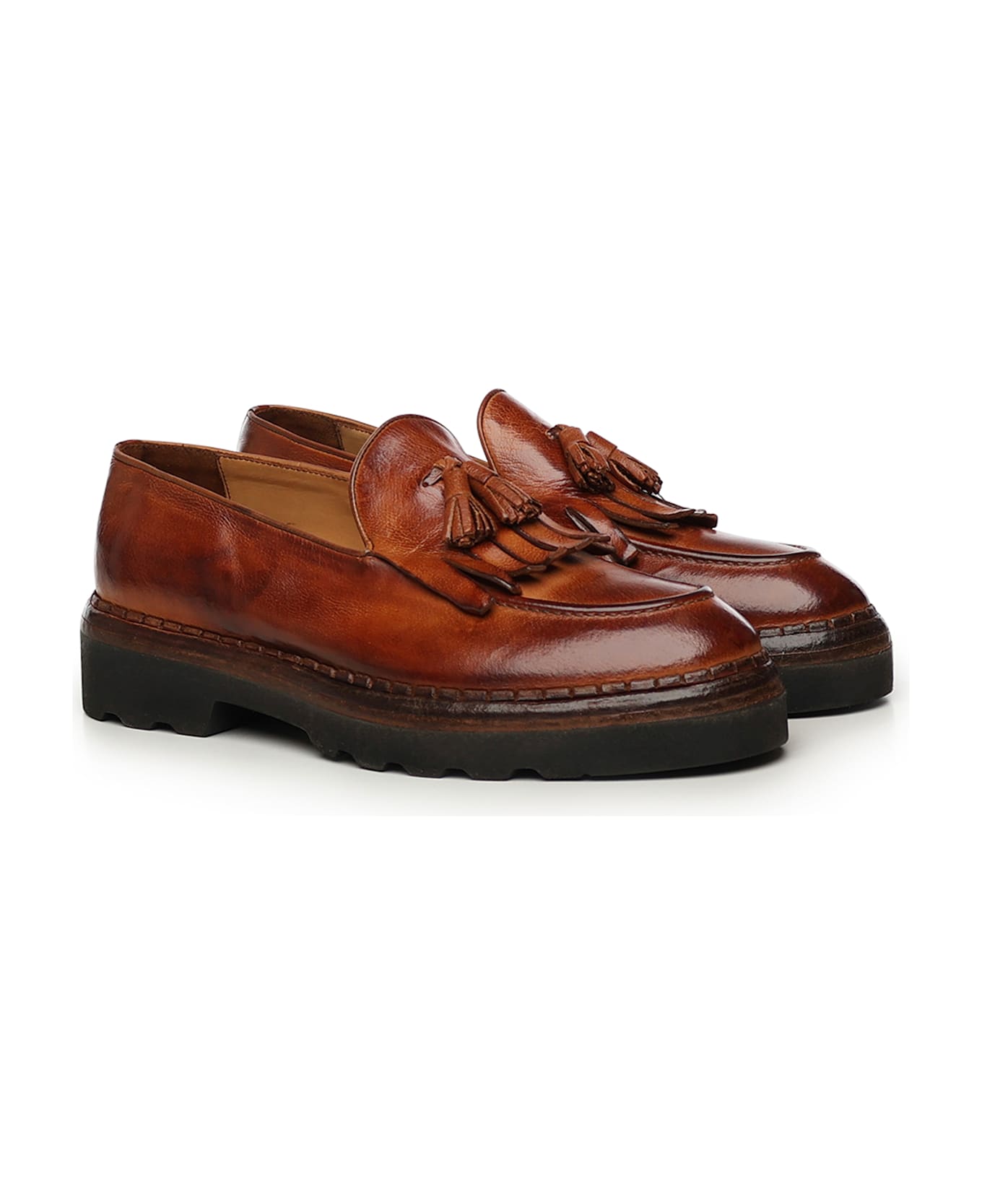 Eleventy Leather Loafers - Brown